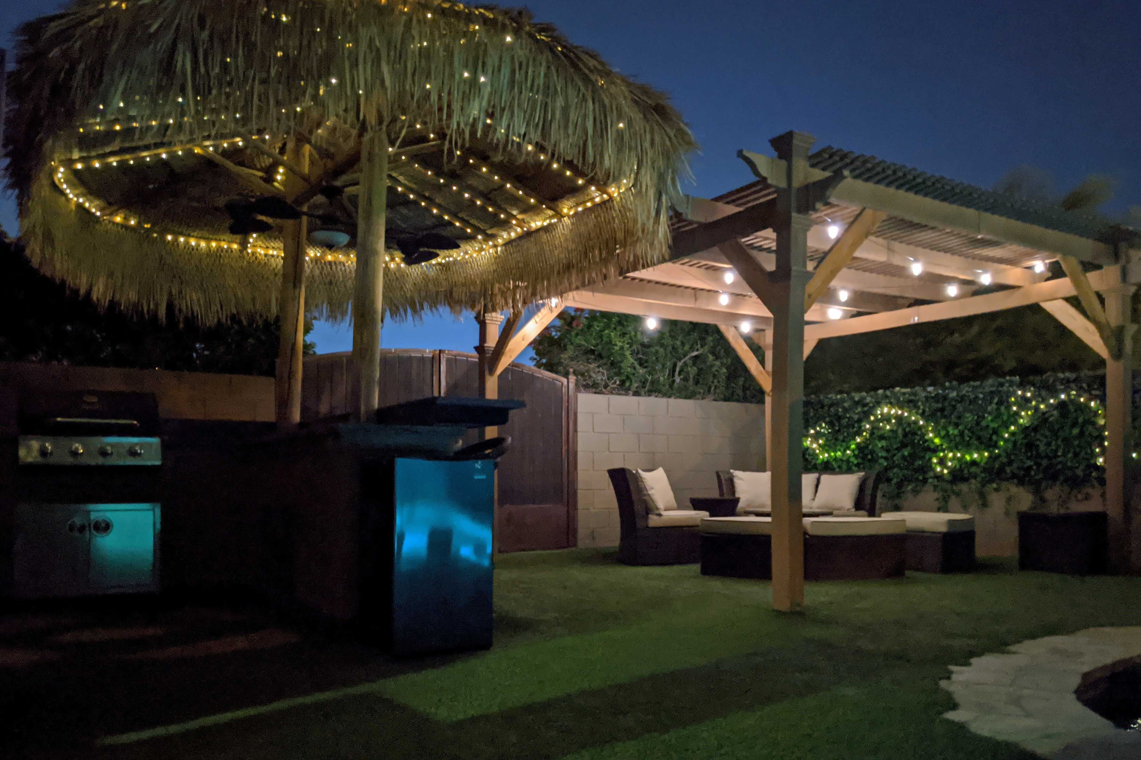 Let the lights in the yard illuminate your good time.