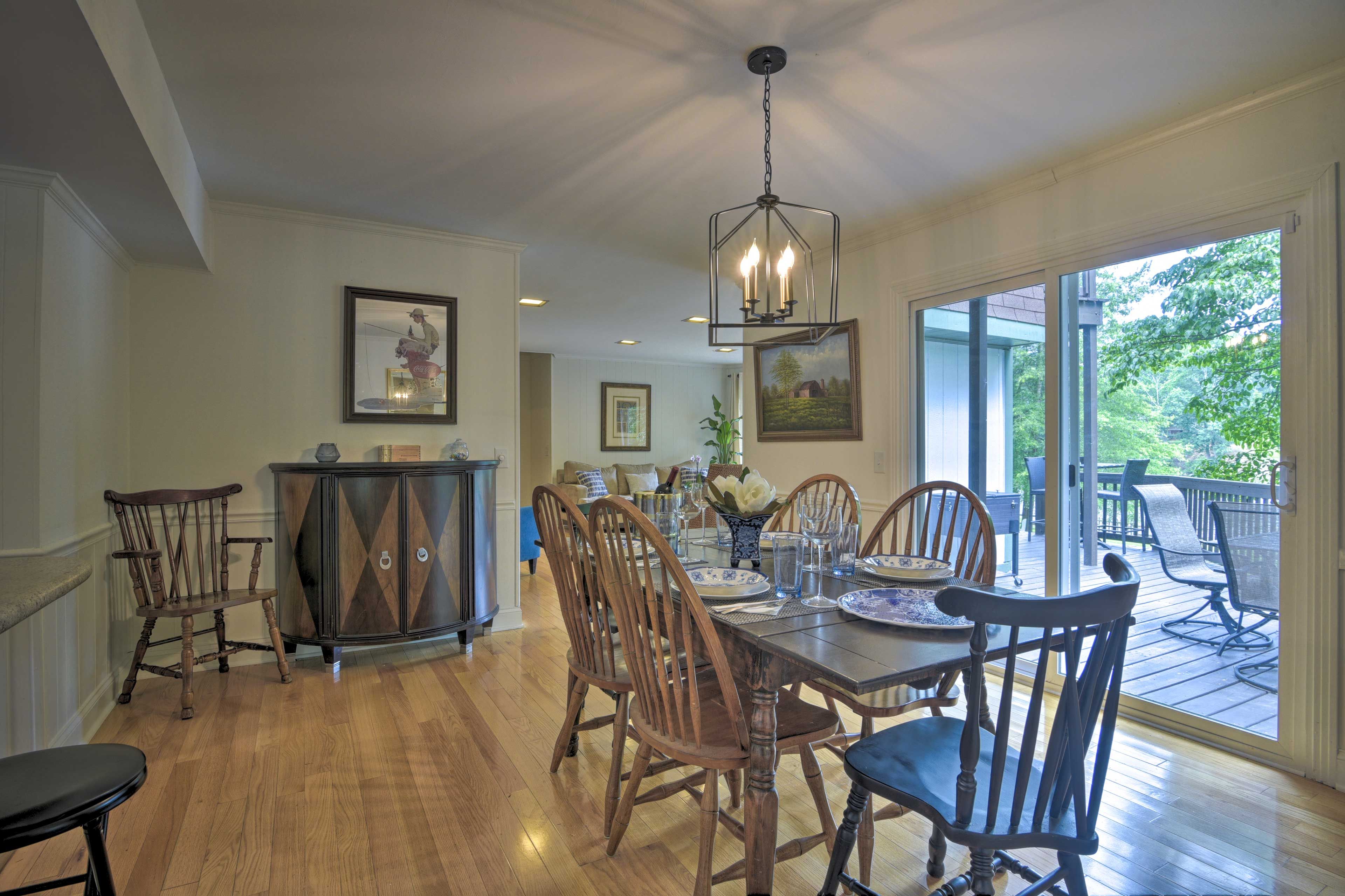 Savor each bite of home-cooked meals at the table.
