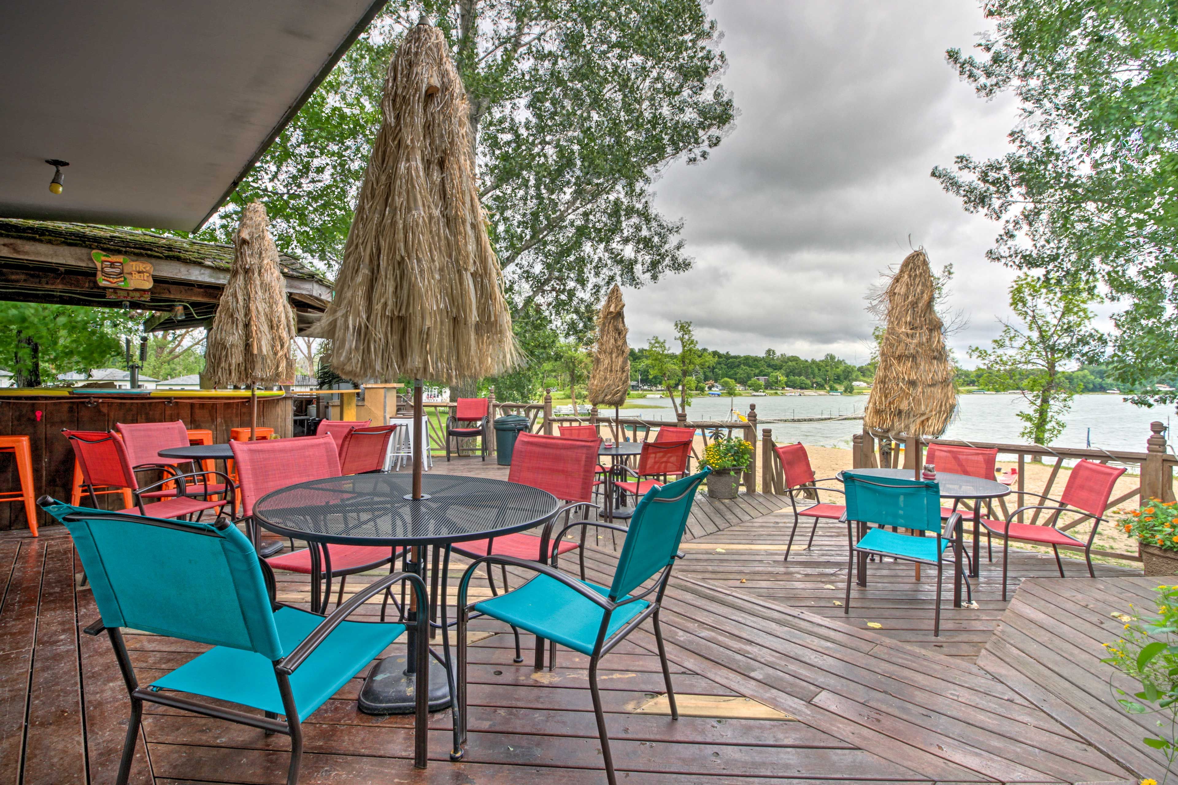 You can dine within perfect view of the beach.