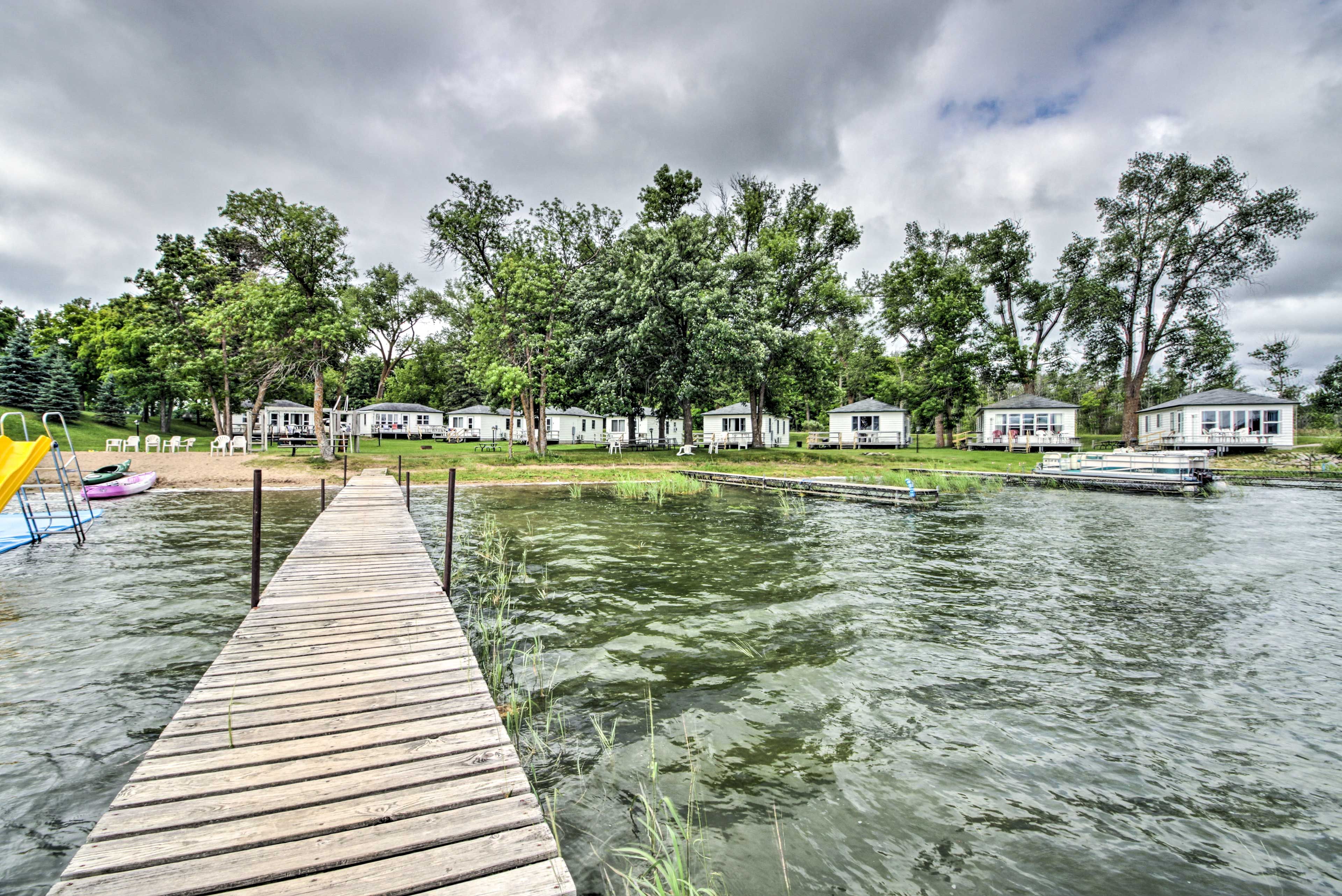On those sunny days, feel free to jump into the water from the dock.