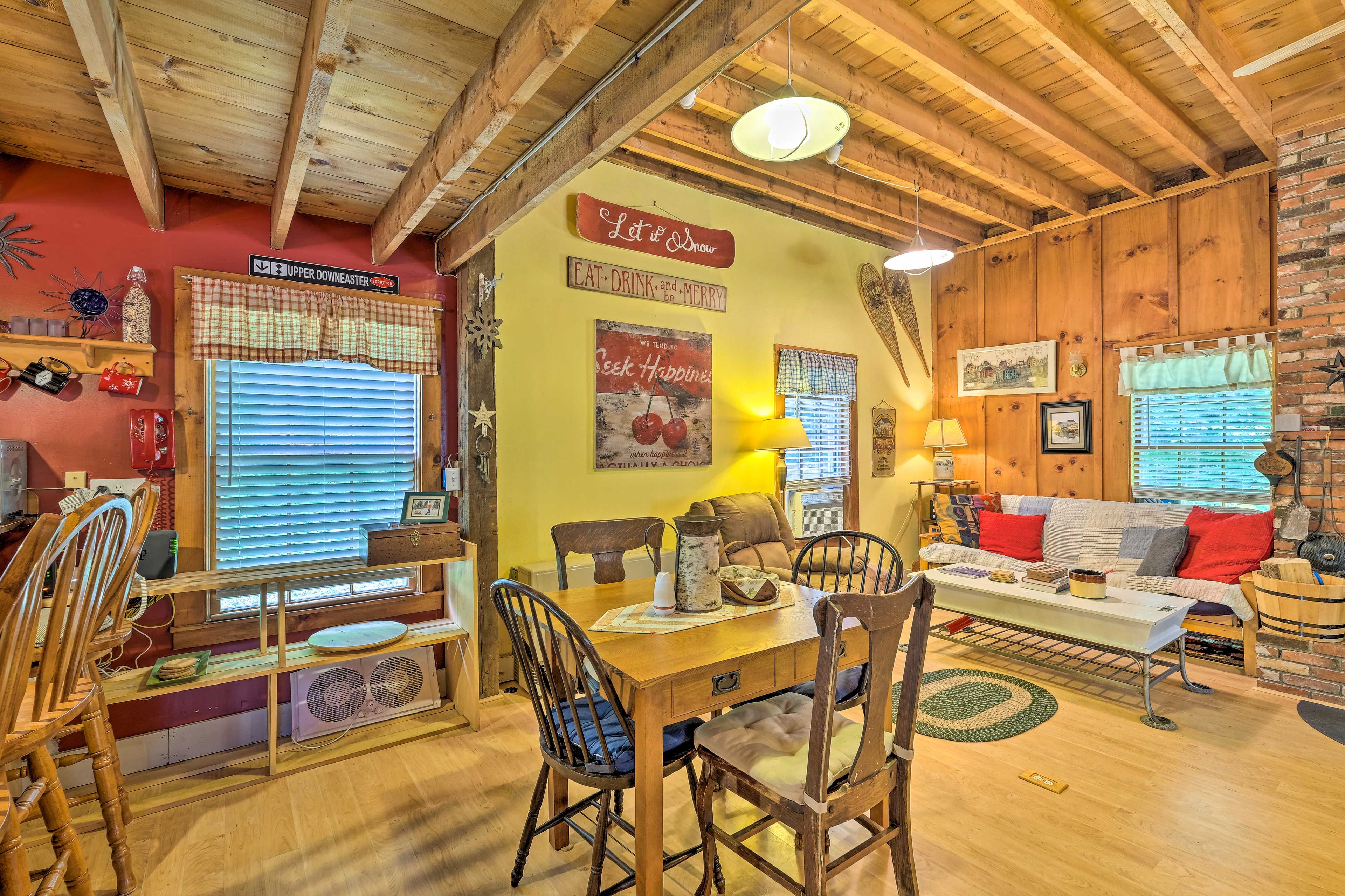 Enjoy meals at the dining table.