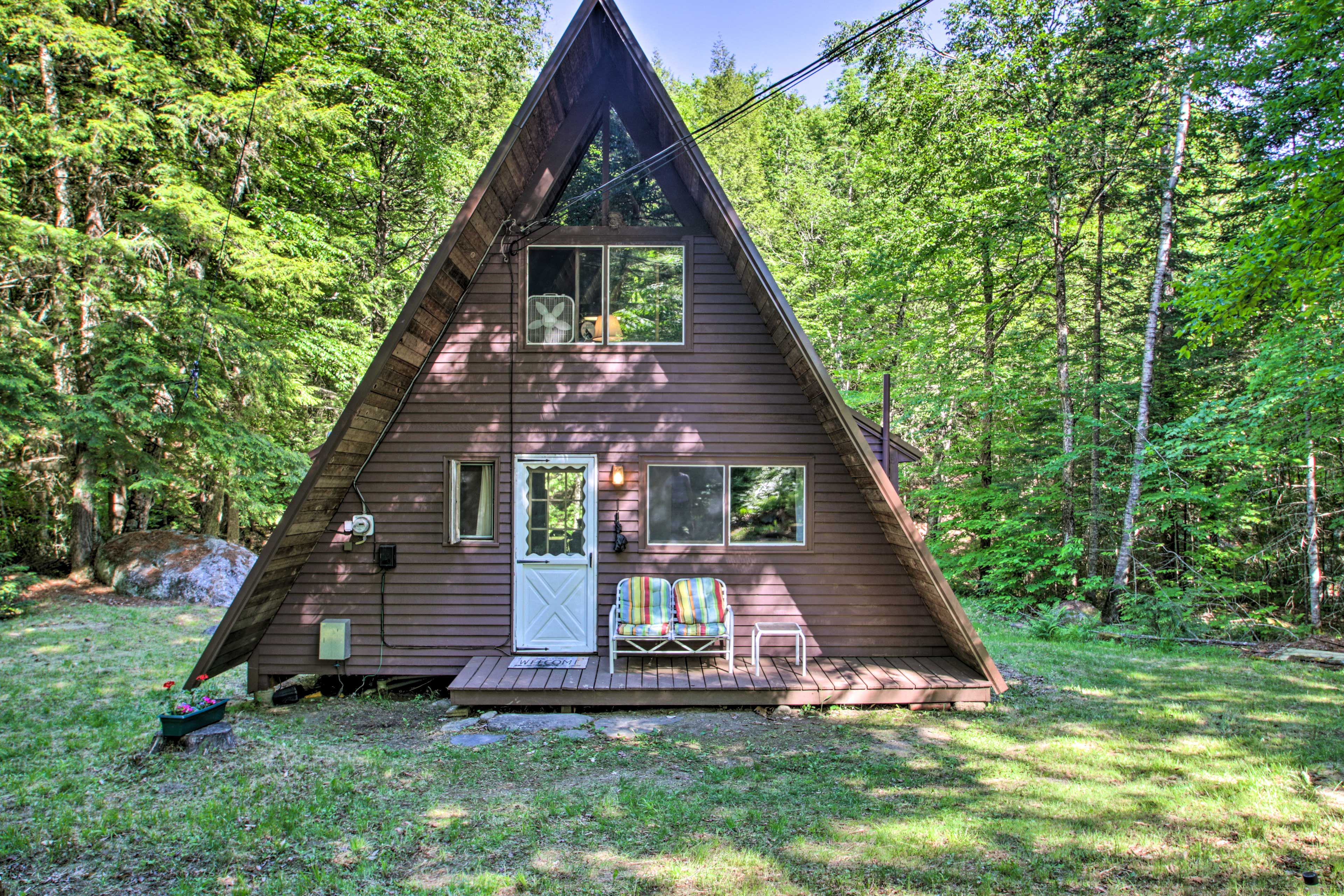 Escape to New Hampshire's White Mountains and stay at this A-frame cabin!