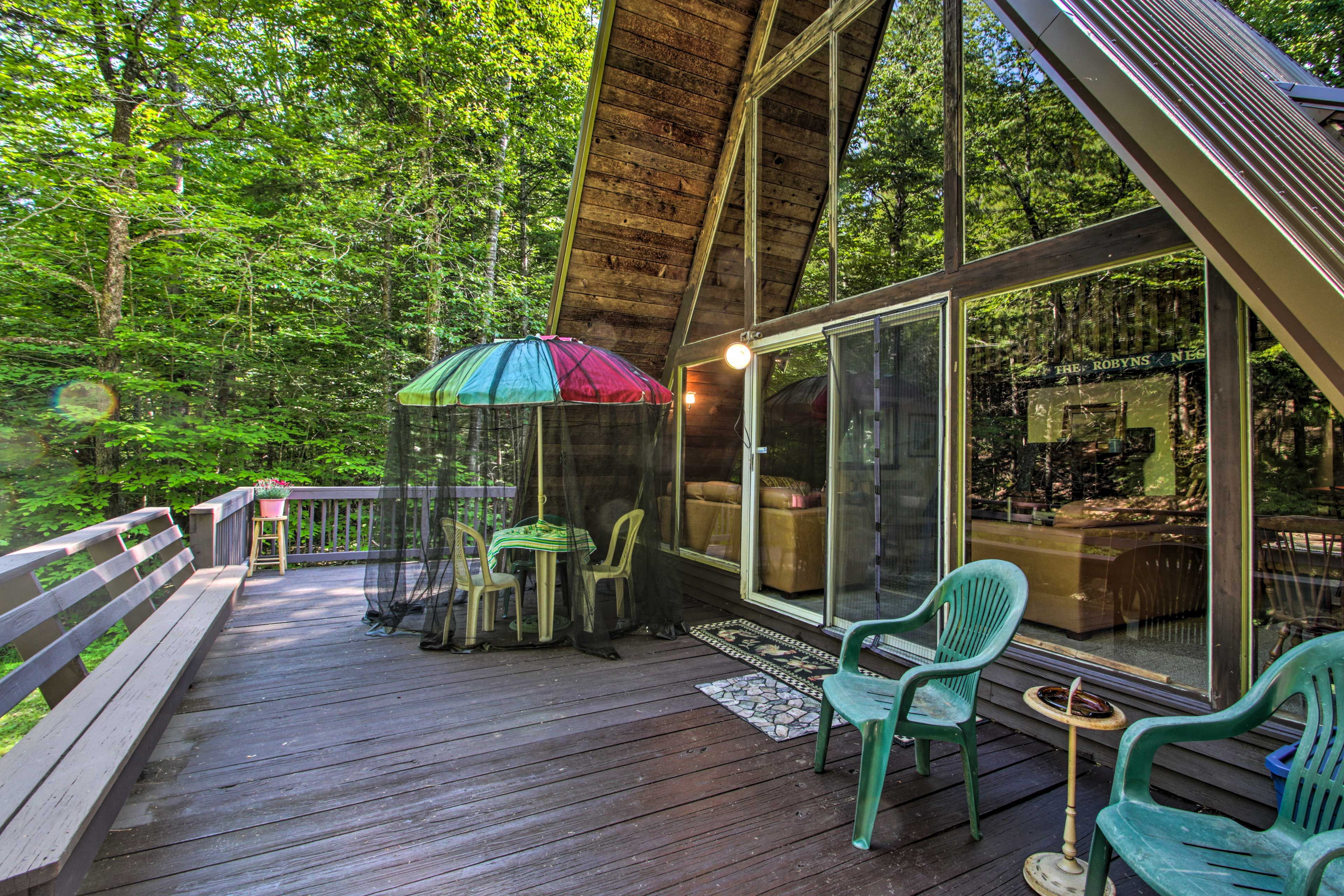 Step outside and breathe in the fresh forest air.