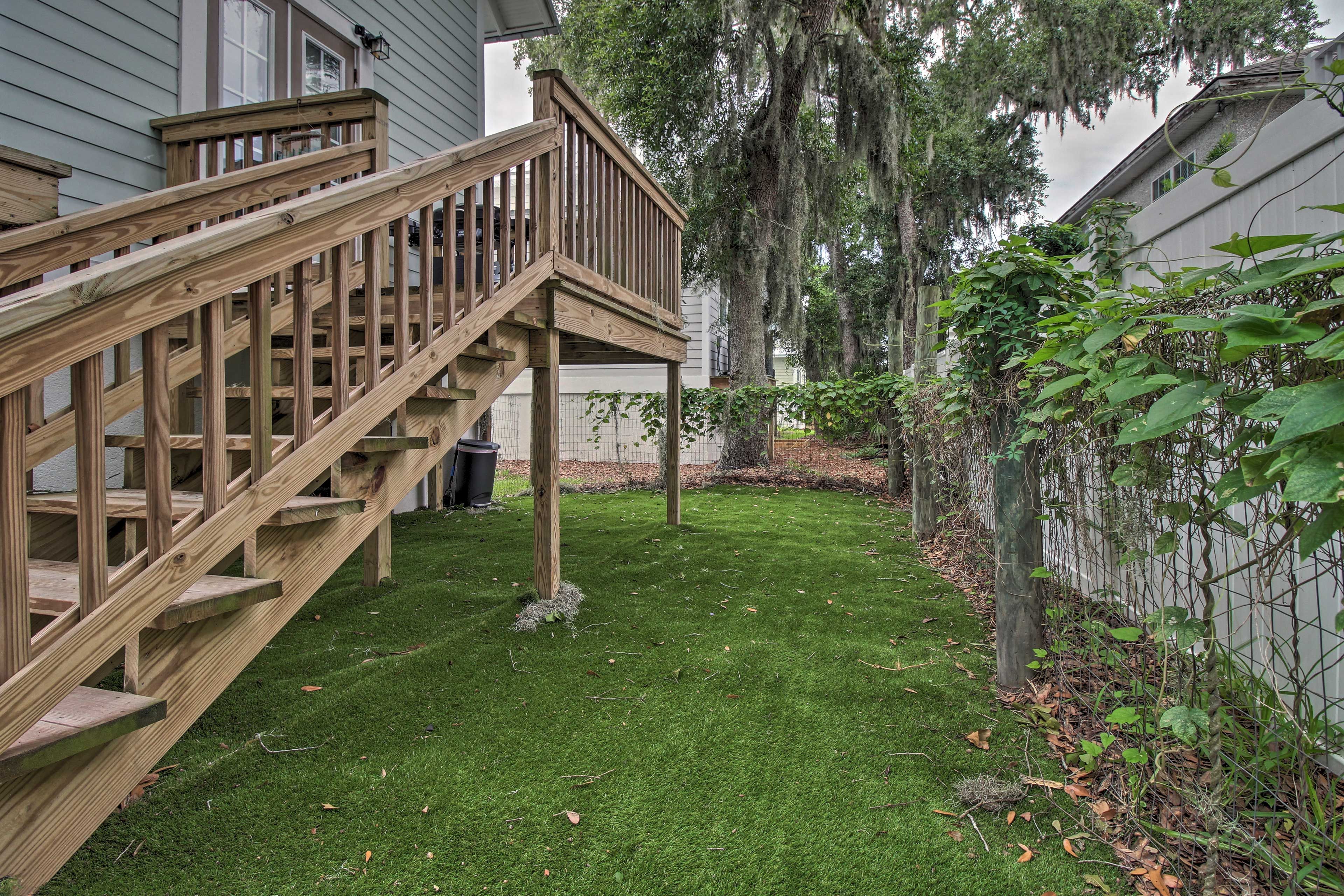 Mossy oak trees and salty air welcome you outside.