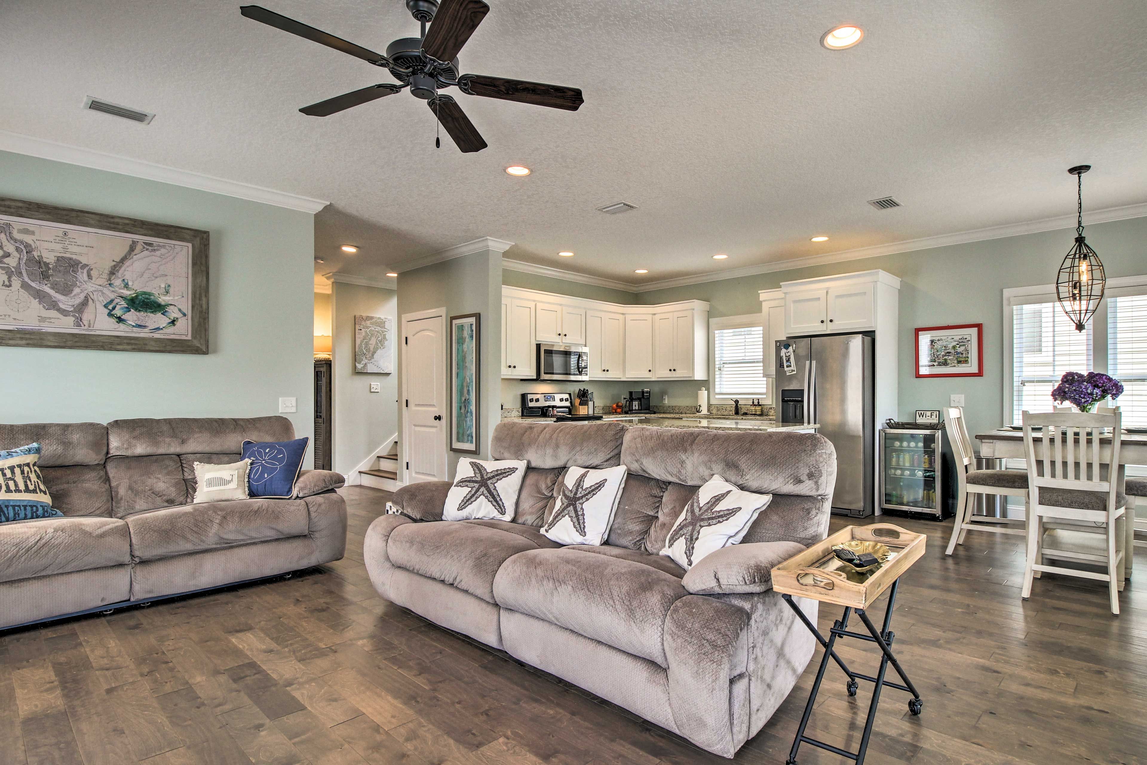 The open floor plan is perfect for catching up with family.