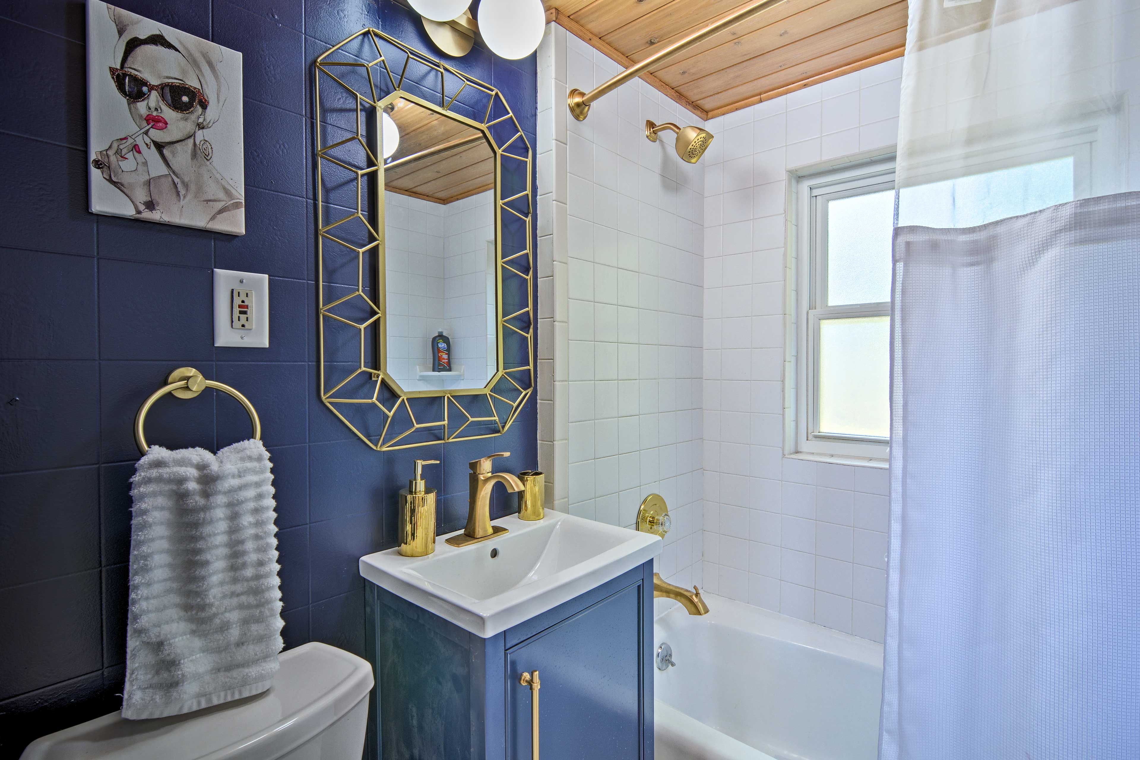 Rinse or soak in the shower/tub combo.