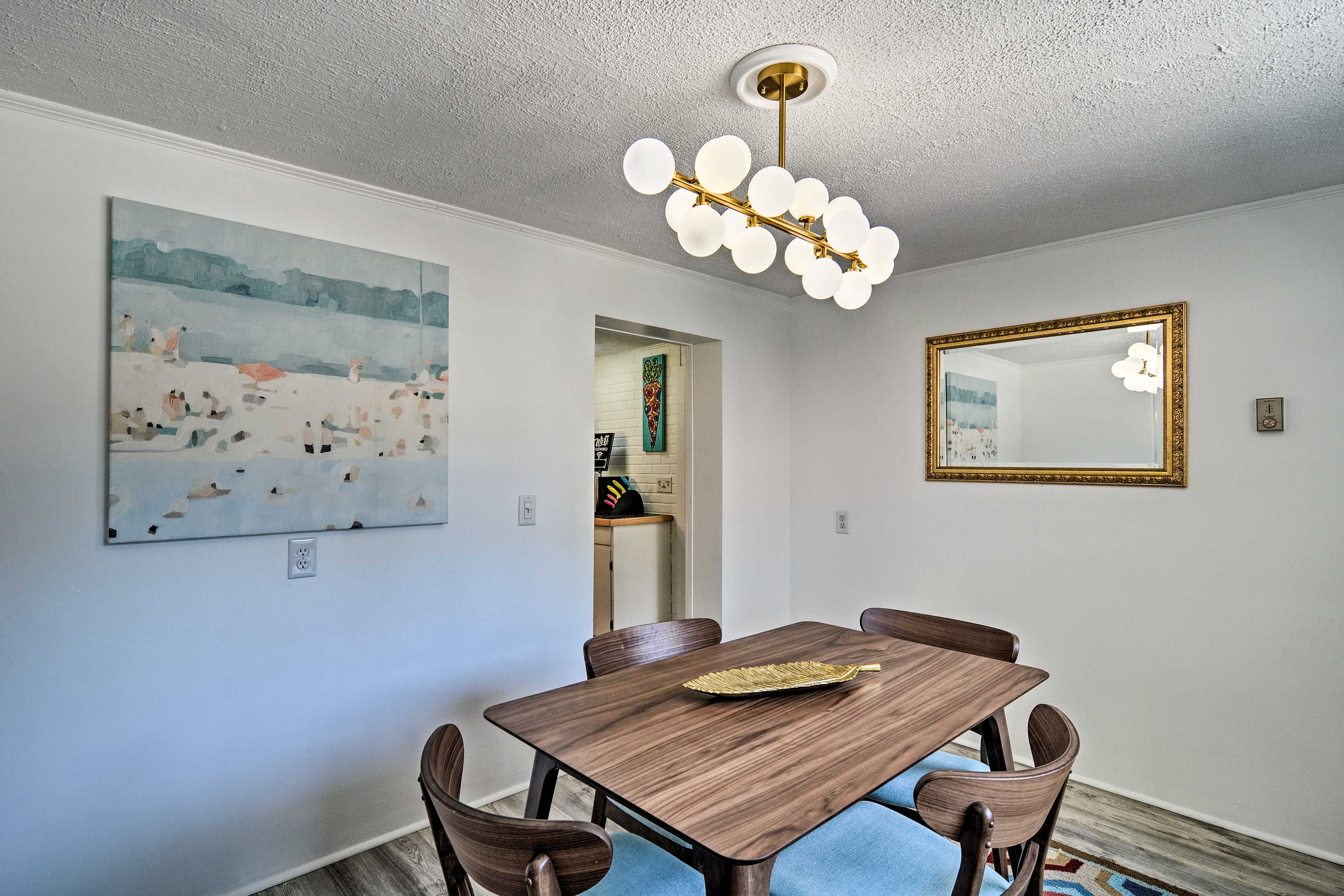 Gather for a family meal in the dining room.