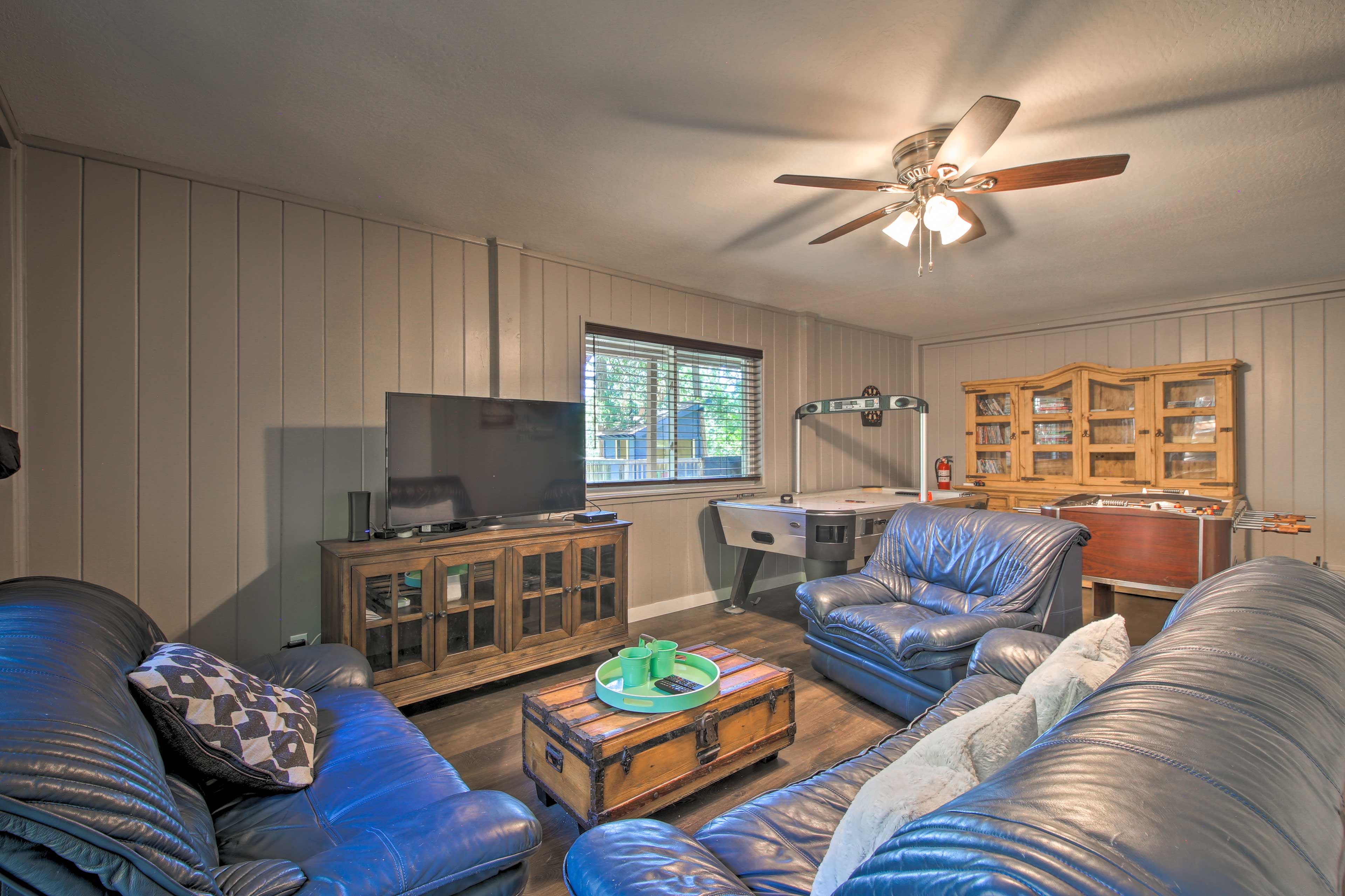 The vacation rental has a game room with Foosball and air hockey!