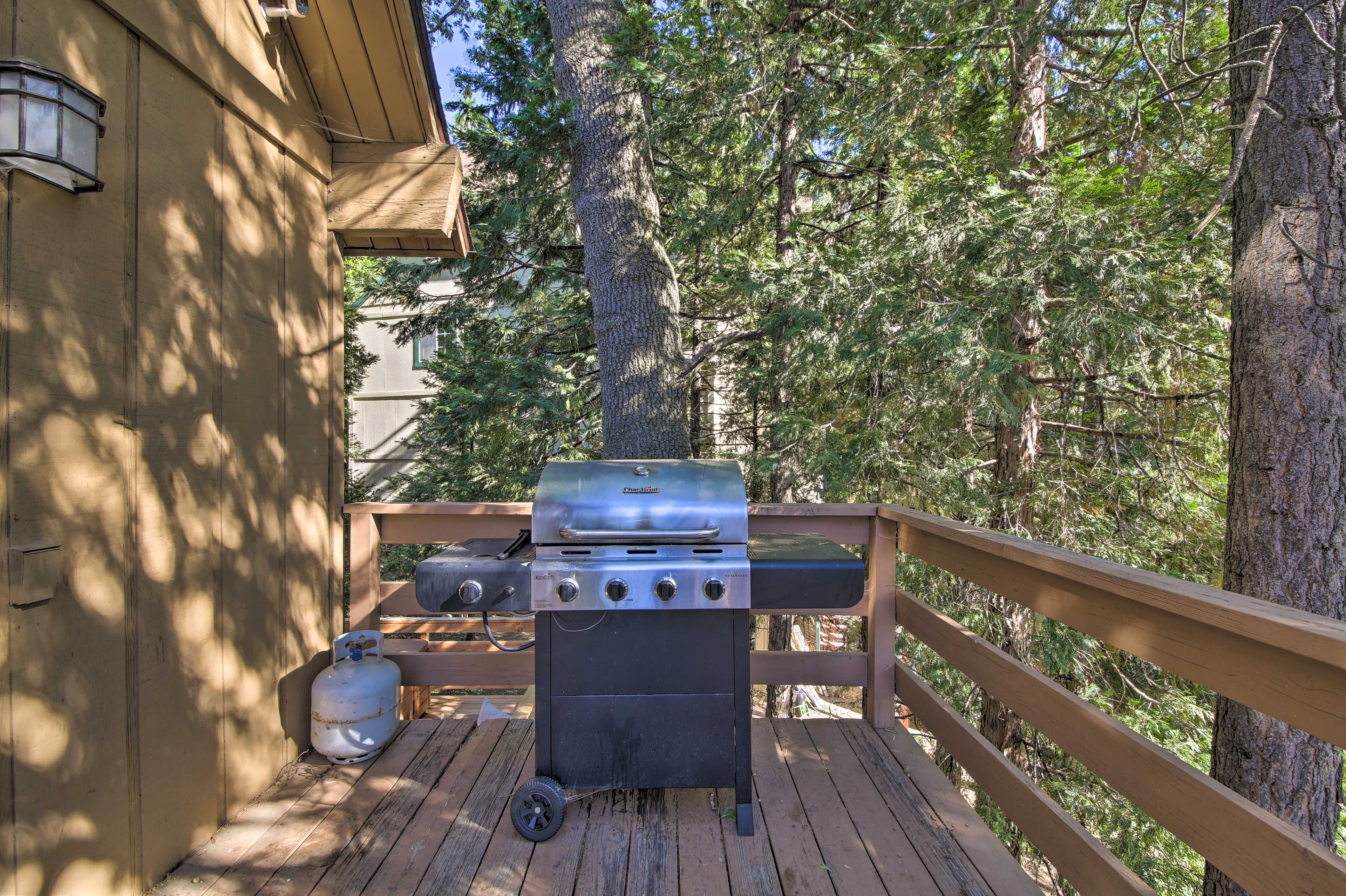 Fire up the gas grill for a group barbecue.