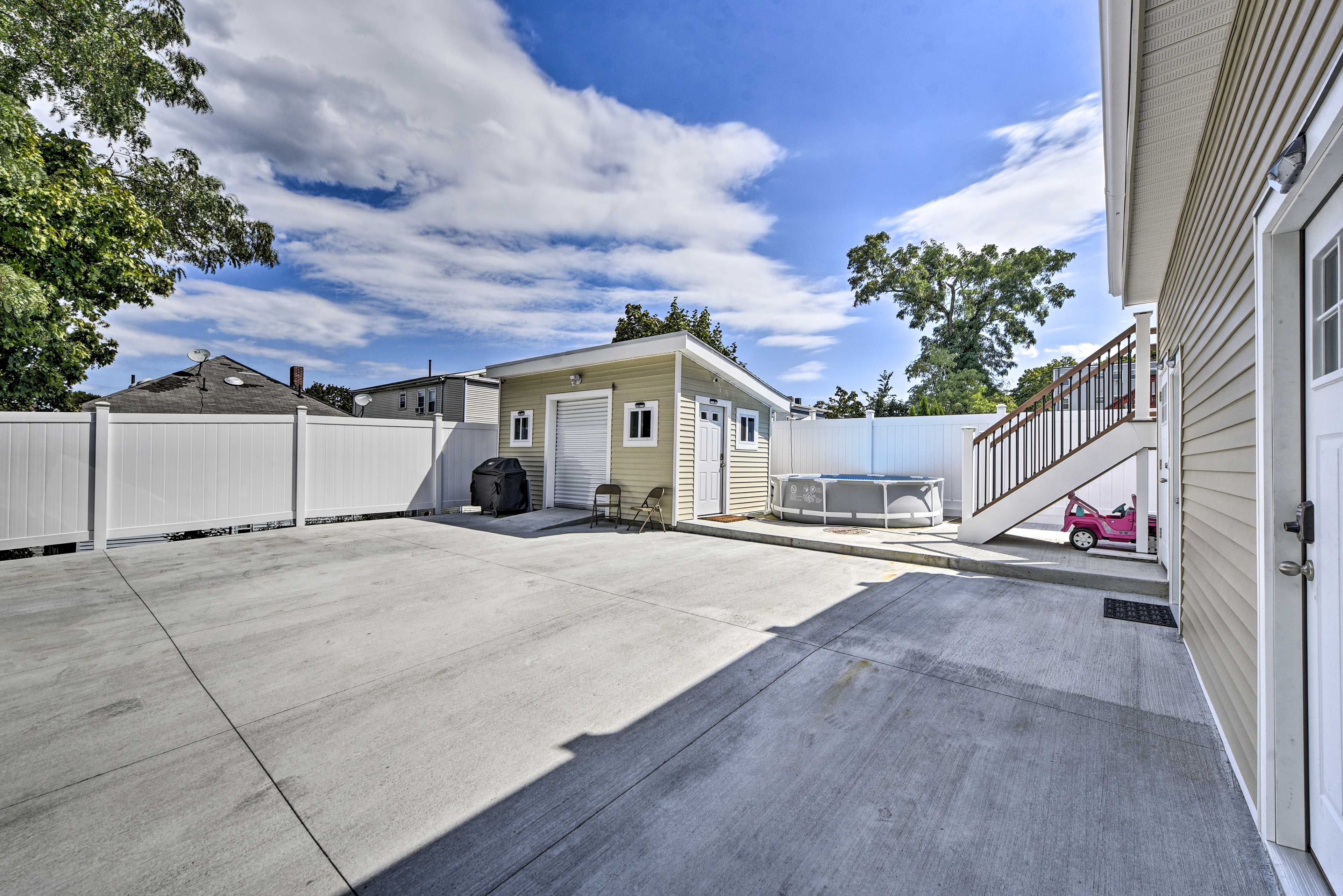 The back patio is a great place to hang out after a long day on your feet.