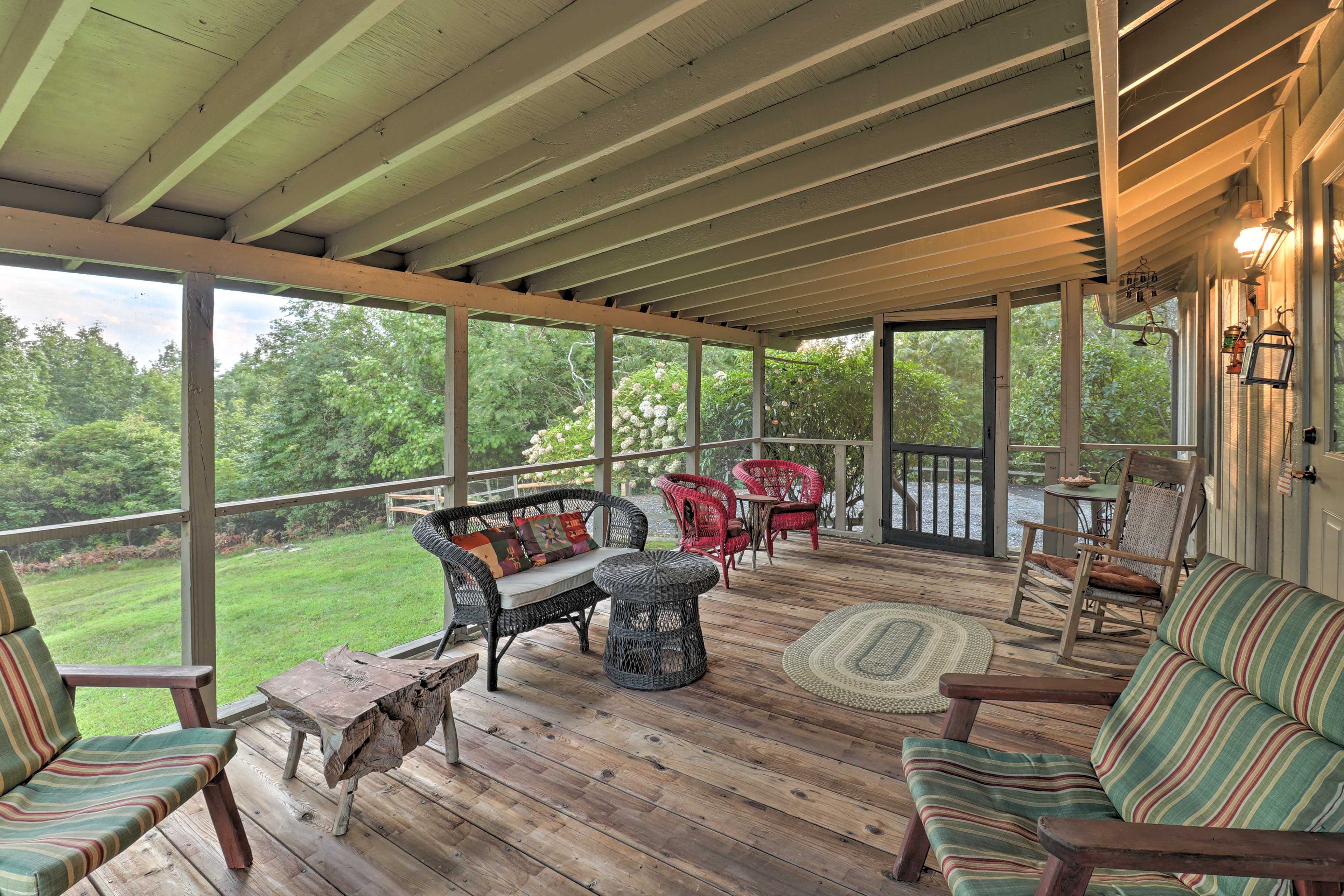 Sip morning coffee out on the screened porch each morning.