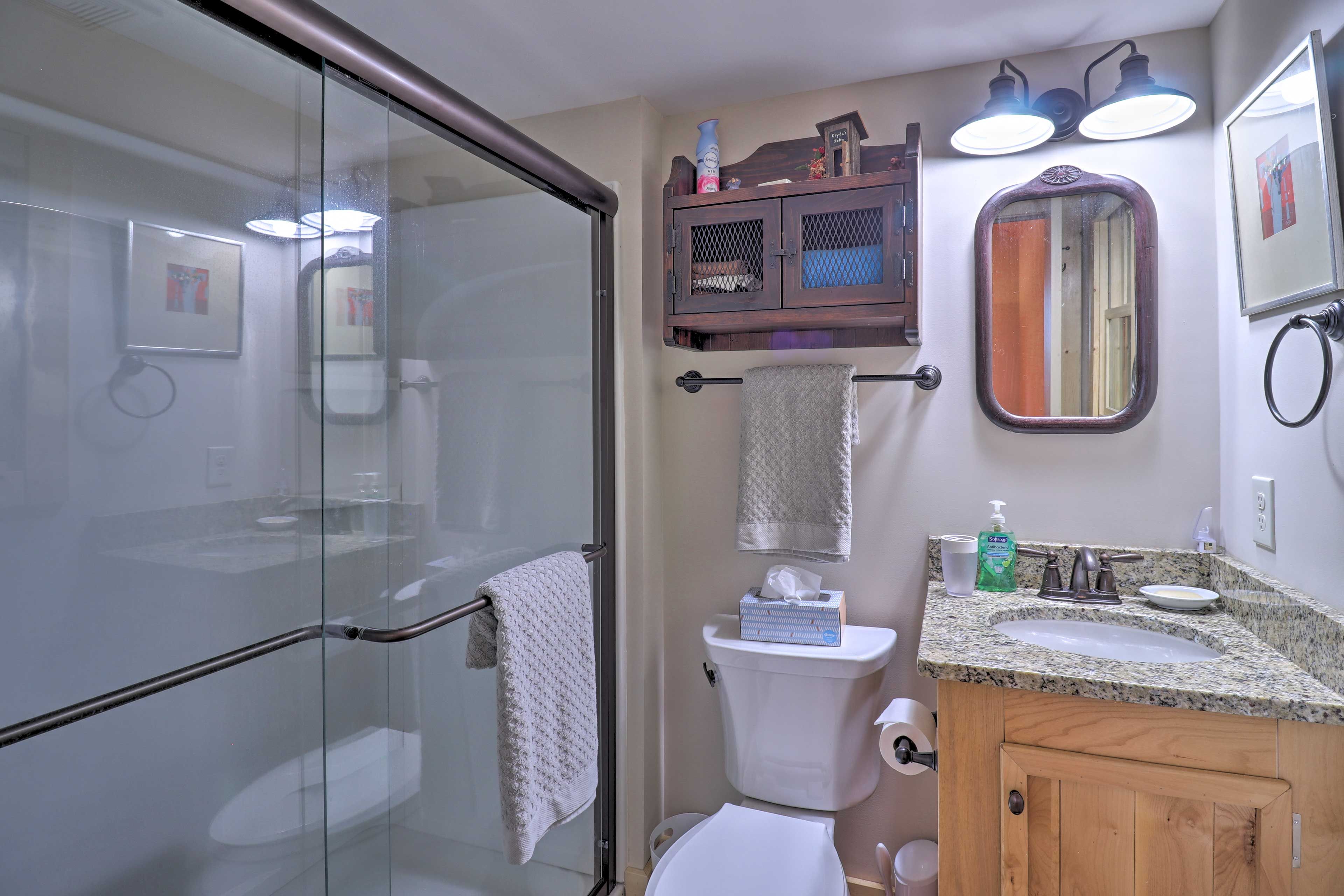 Rinse off in the second full bath's shower/tub combo.