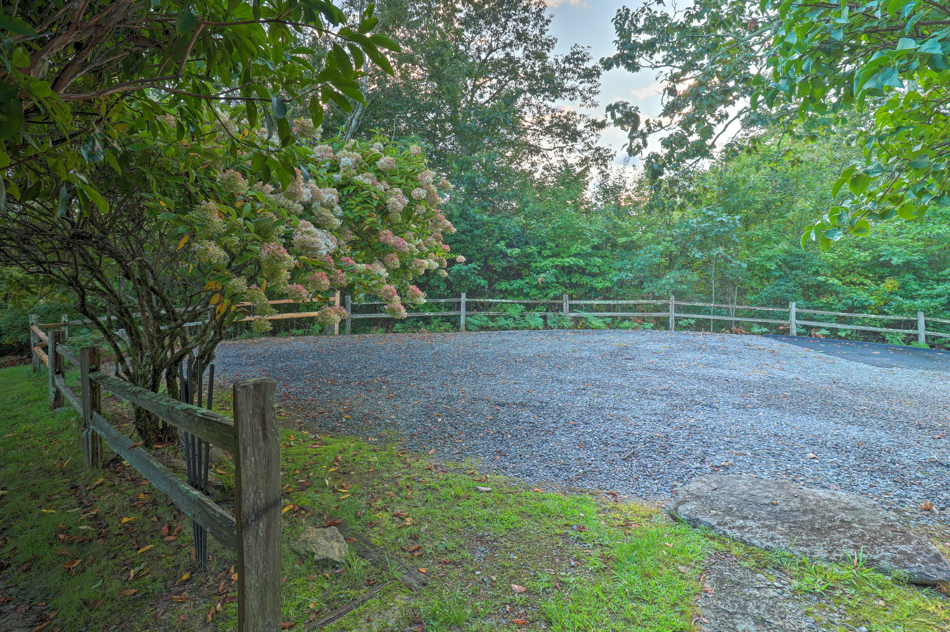 There is space to park 3 vehicles in the driveway.