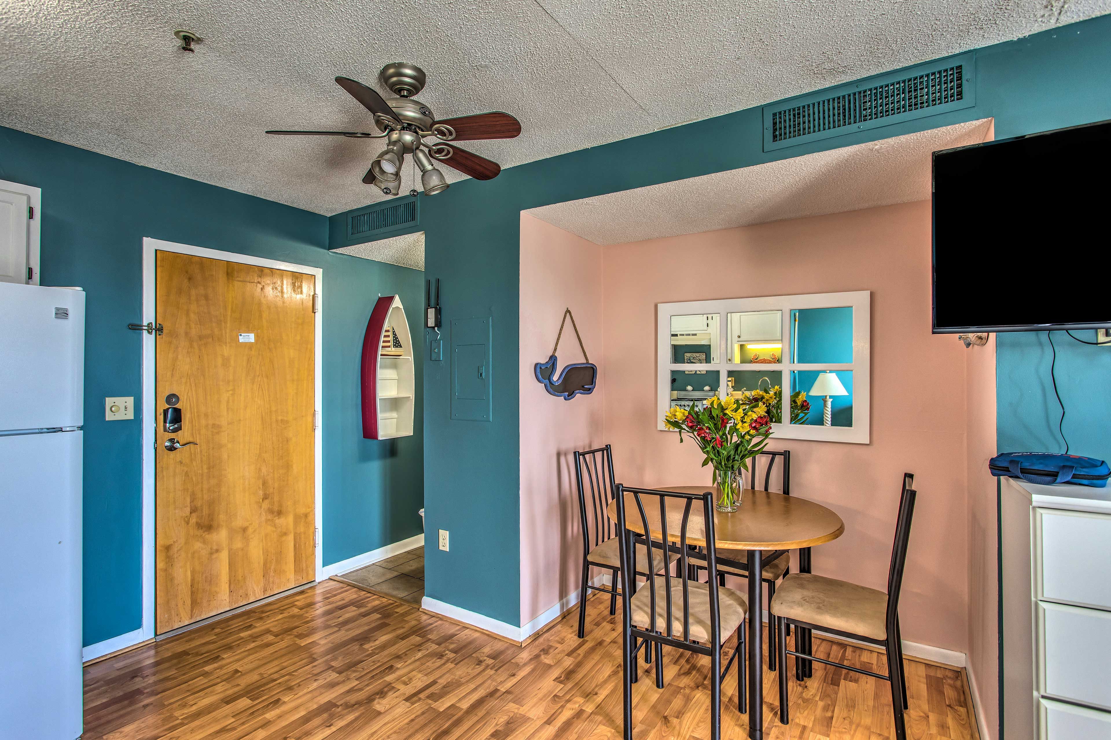 Savor home-cooked meals around the formal dining table.