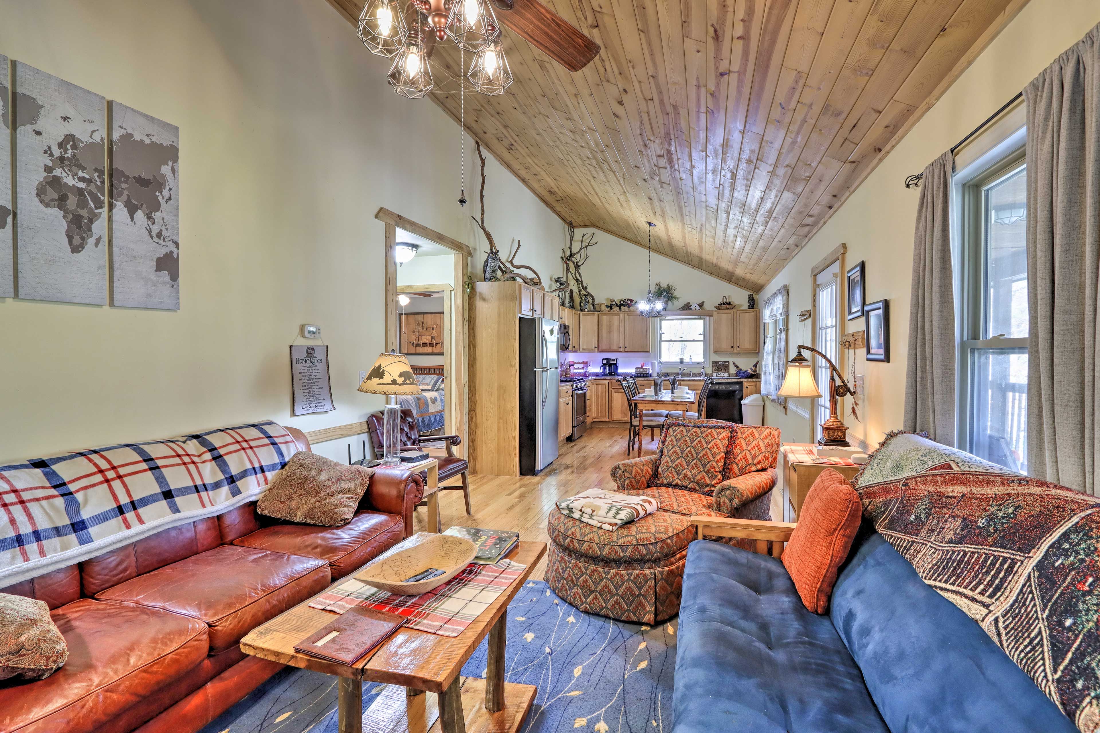 Main Living Space | Futon | Open Concept | Gas Fireplace