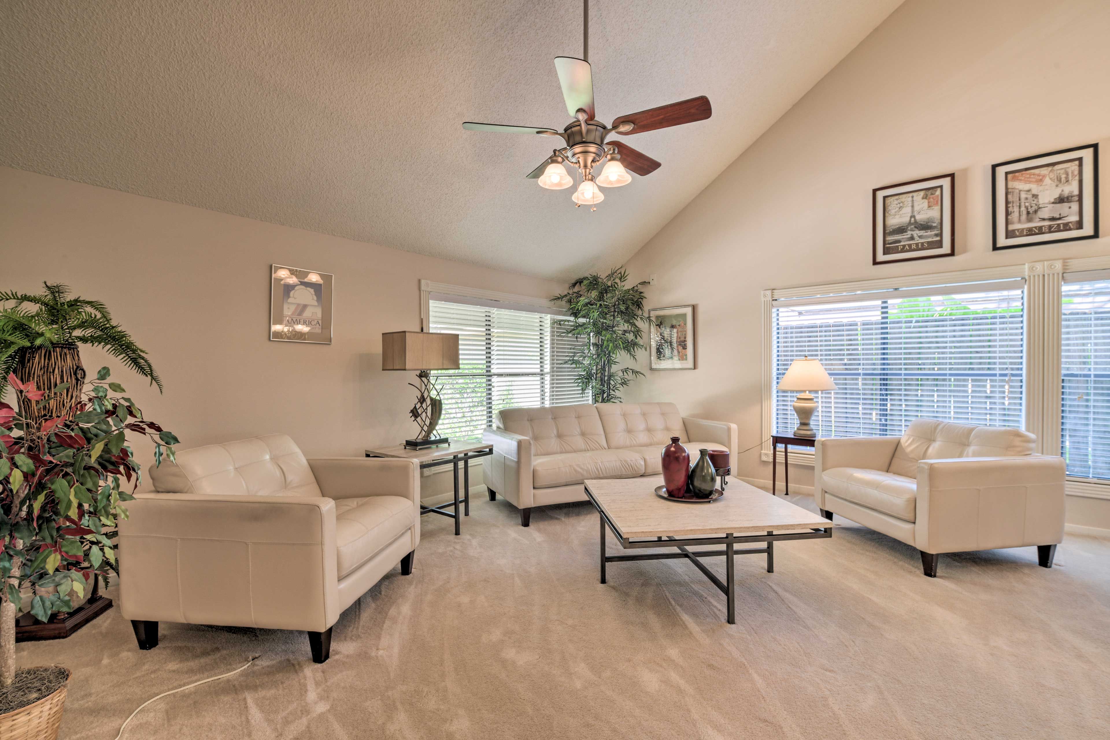 The air-conditioned living room will be more than inviting after sightseeing.