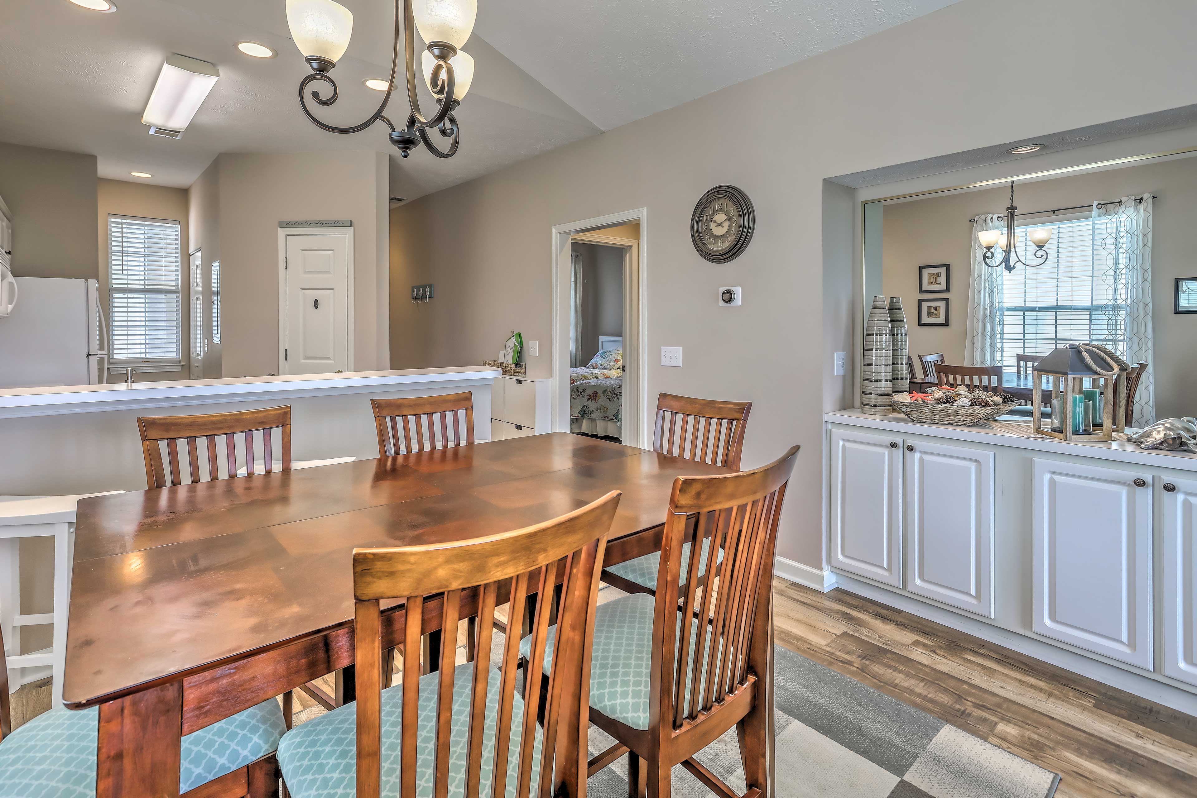 Enjoy formal dining at this beautiful dining table.