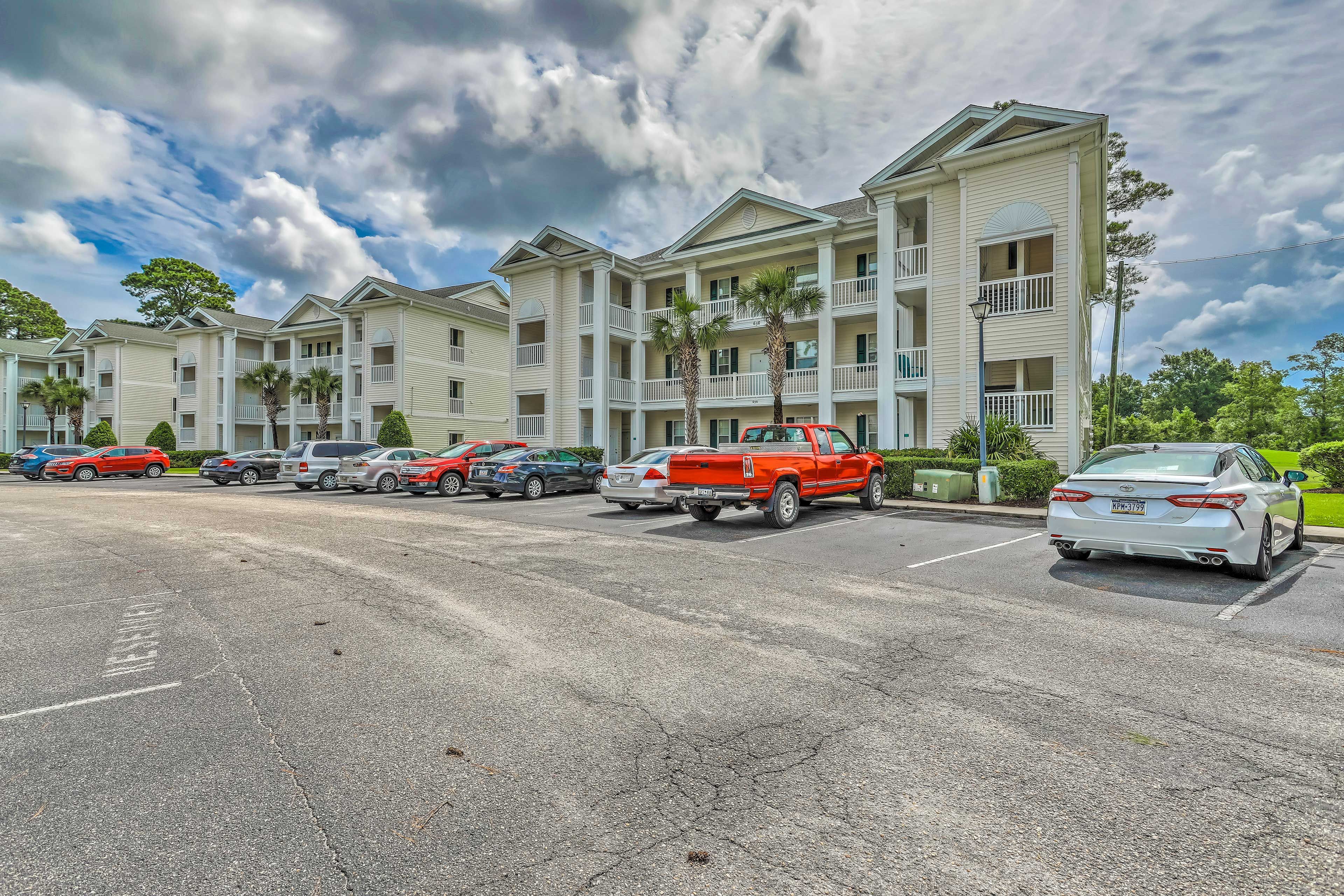 Park up to 2 vehicles in any of the available spaces.