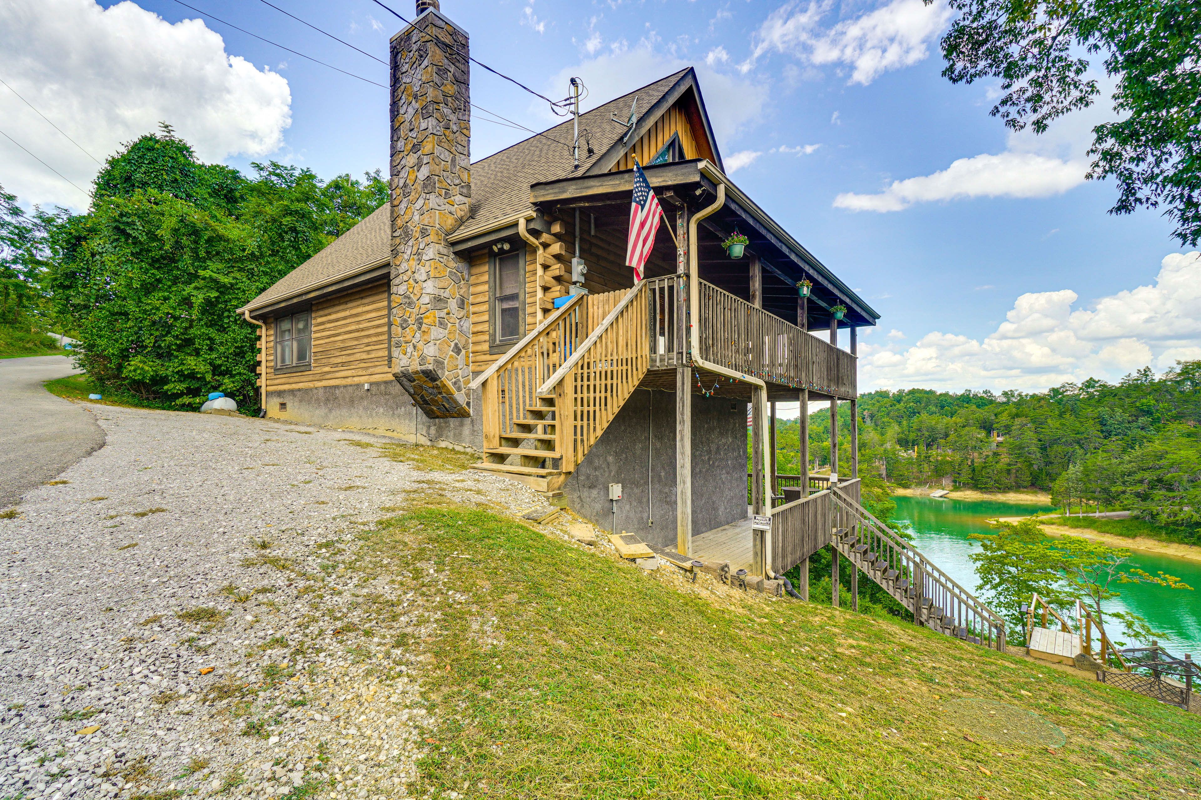 Cabin Exterior | Parking | Driveway (3 Vehicles) | Trailers Allowed On-Site