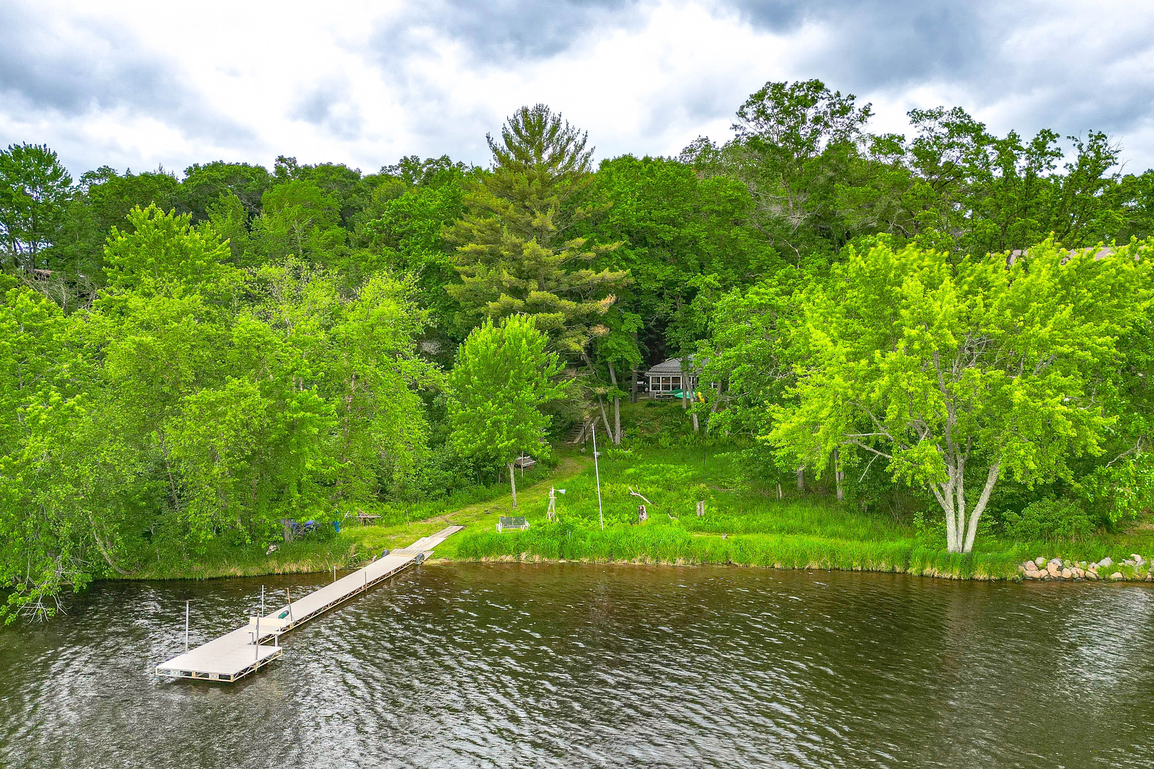 Aerial View | Lake Eau Claire Access | Private Dock