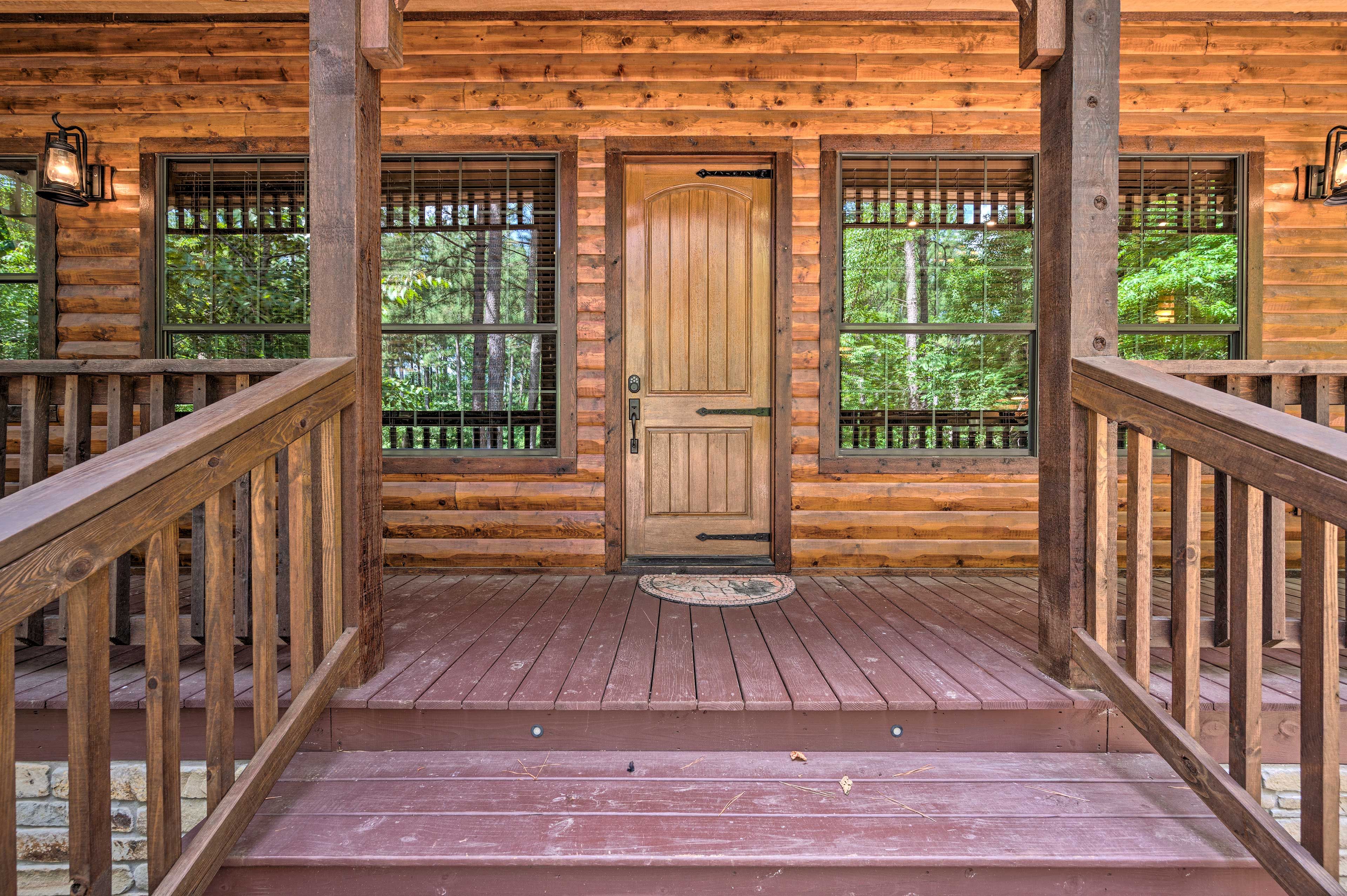 The covered porch is a wonderful place to enjoy the morning.
