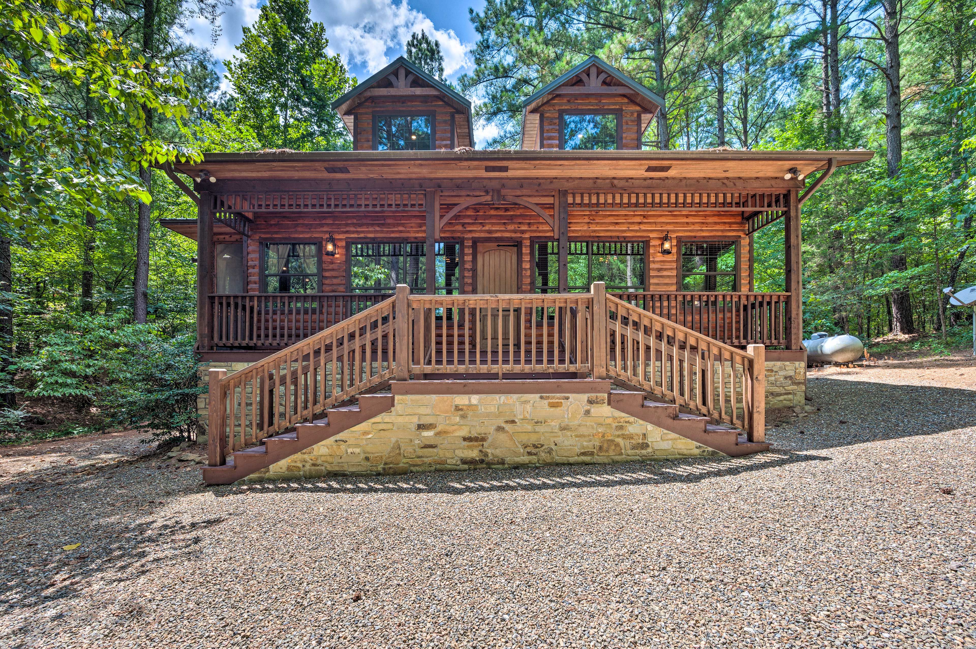 There is ample parking available in the gravel driveway.