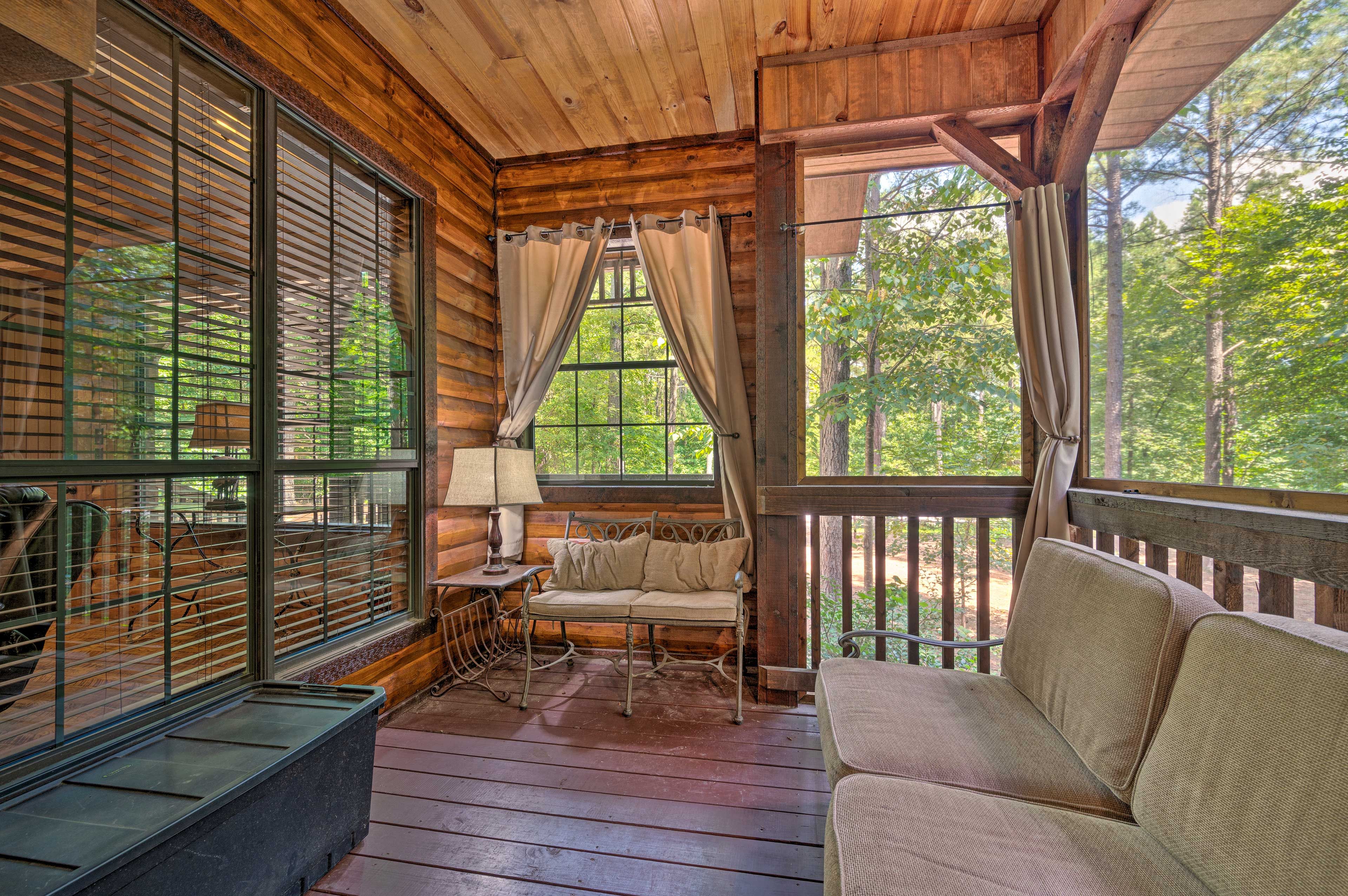 Enjoy the mild evening from the deck with a glass of wine.