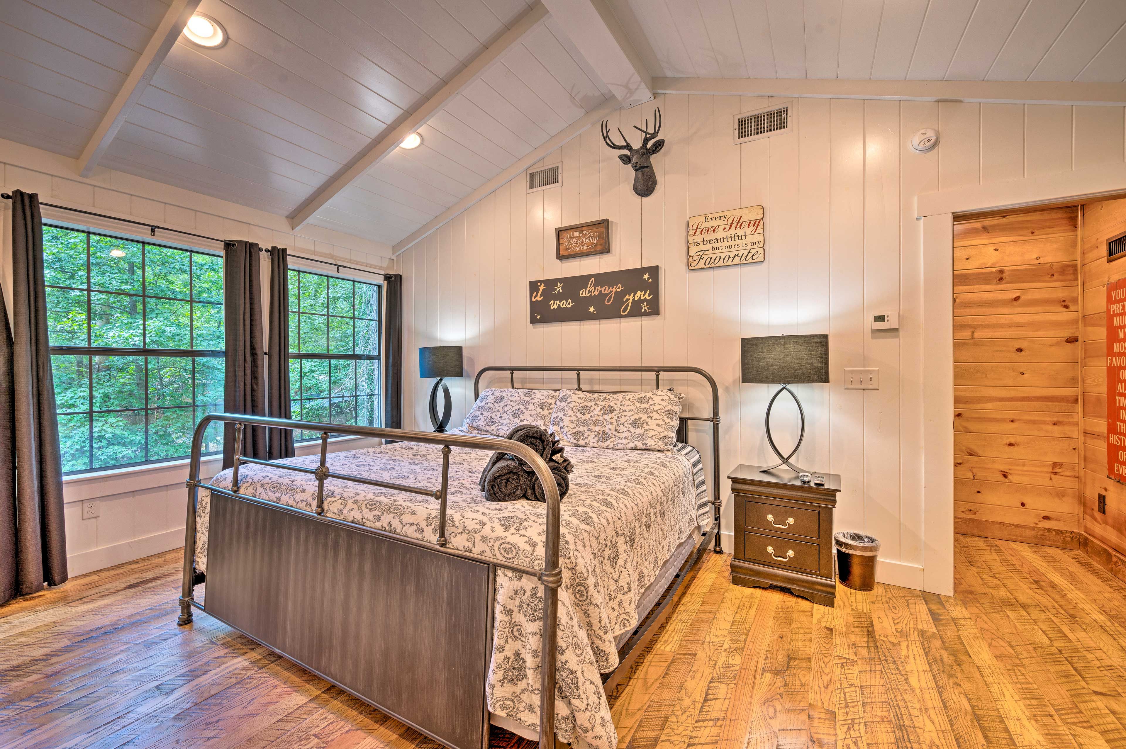 The second bedroom features a king-sized bed.