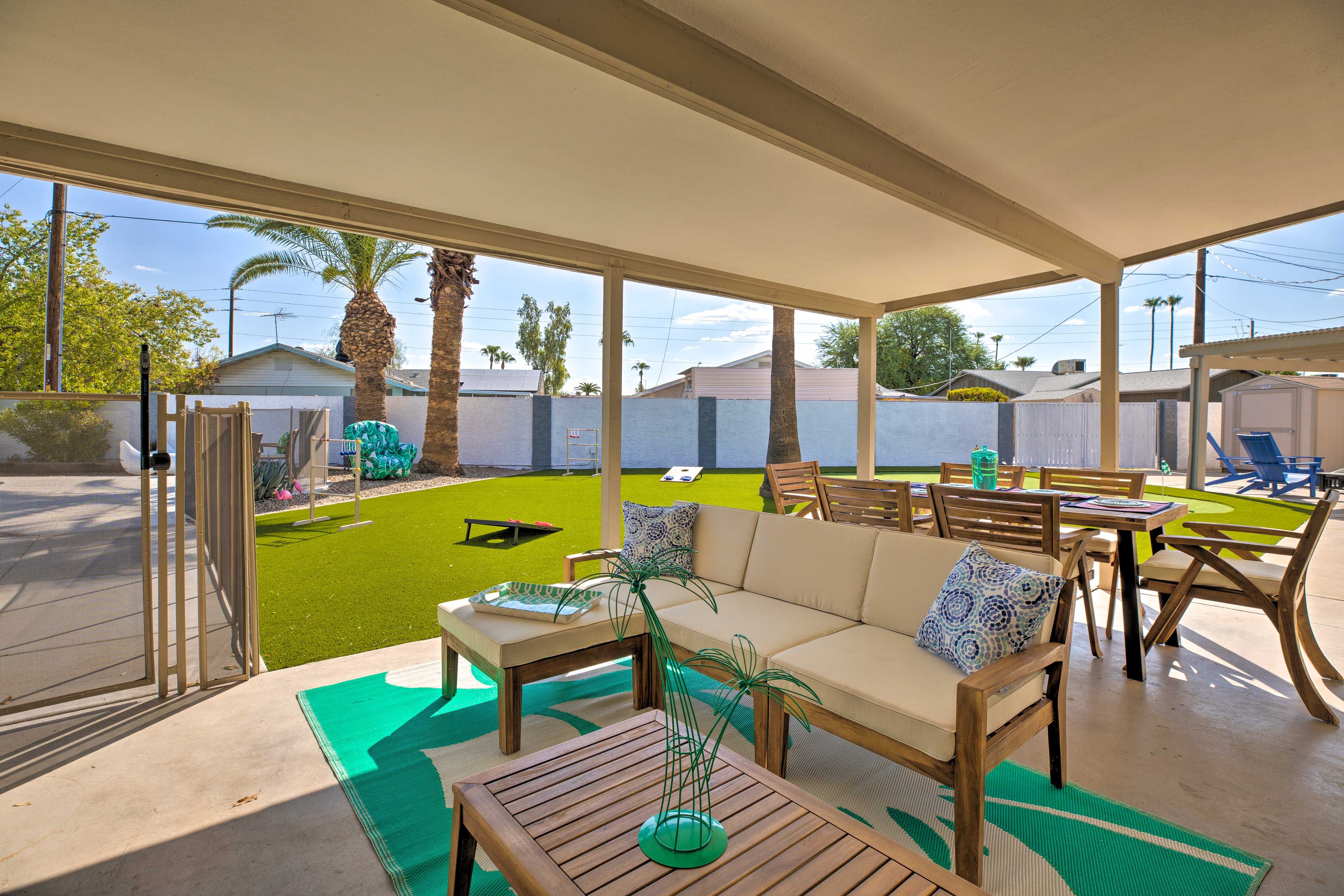 Head outside to enjoy the private oasis in the backyard!