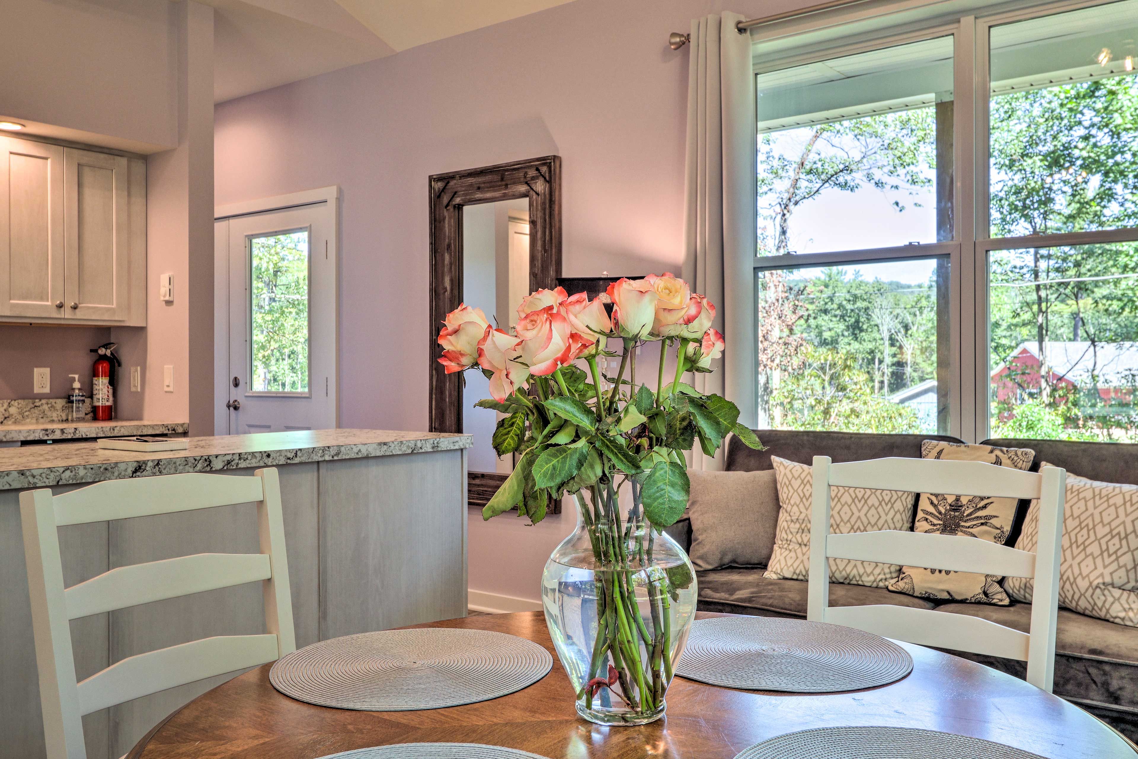 Sit at the kitchen table to savor home-cooked meals.