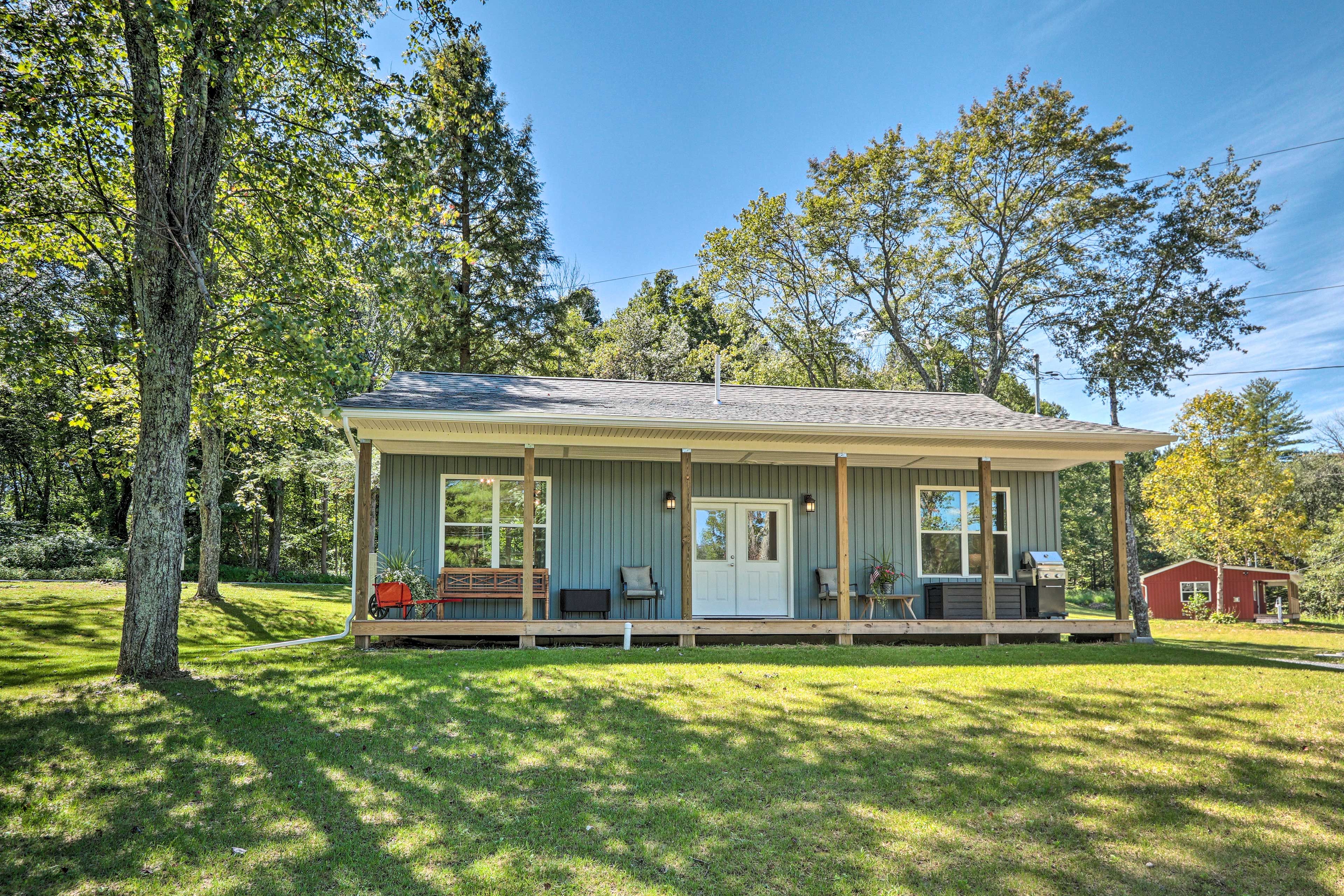The cottage is perfectly cozy for a couples retreat.