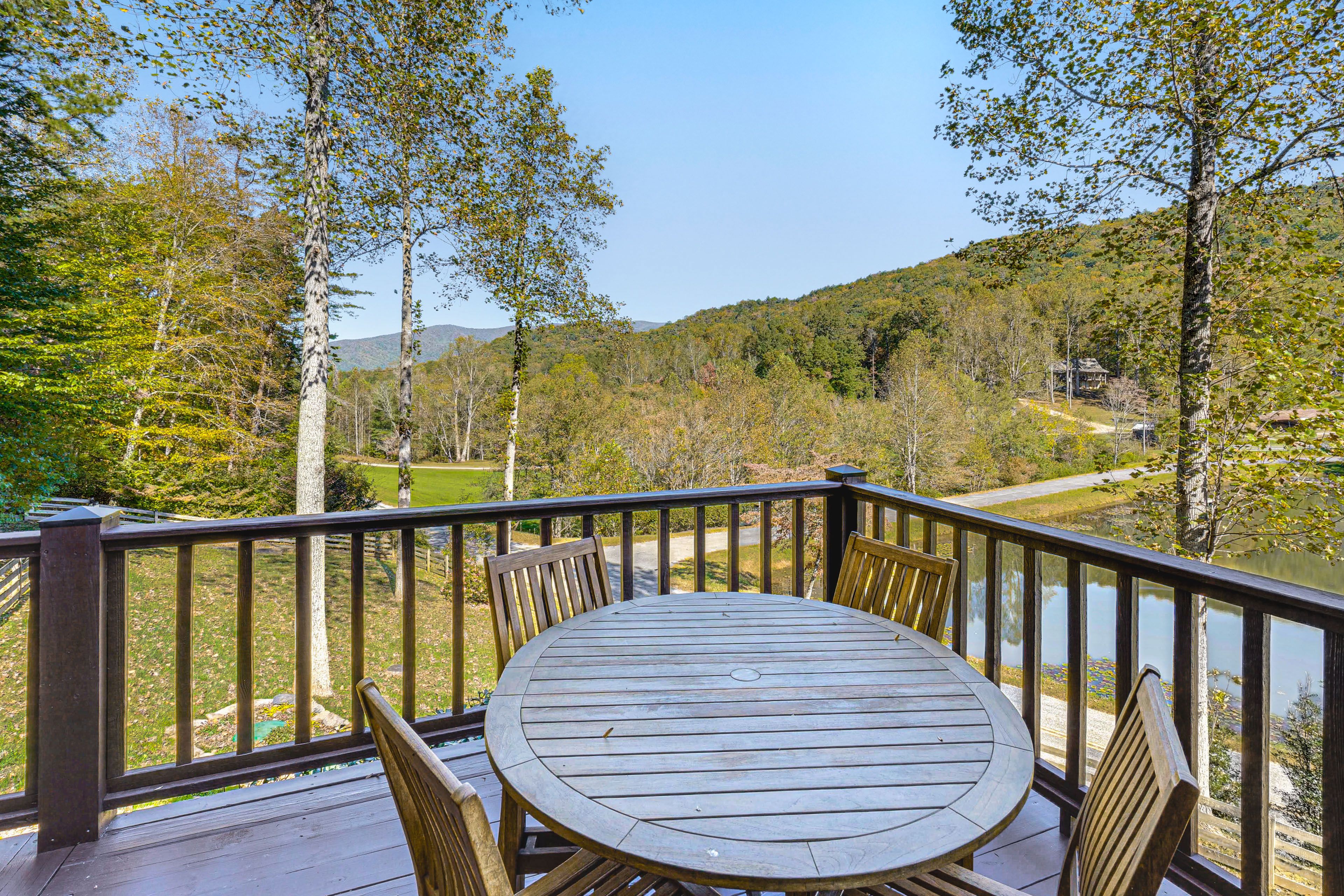Deck | Outdoor Dining | Lake & Mountain Views