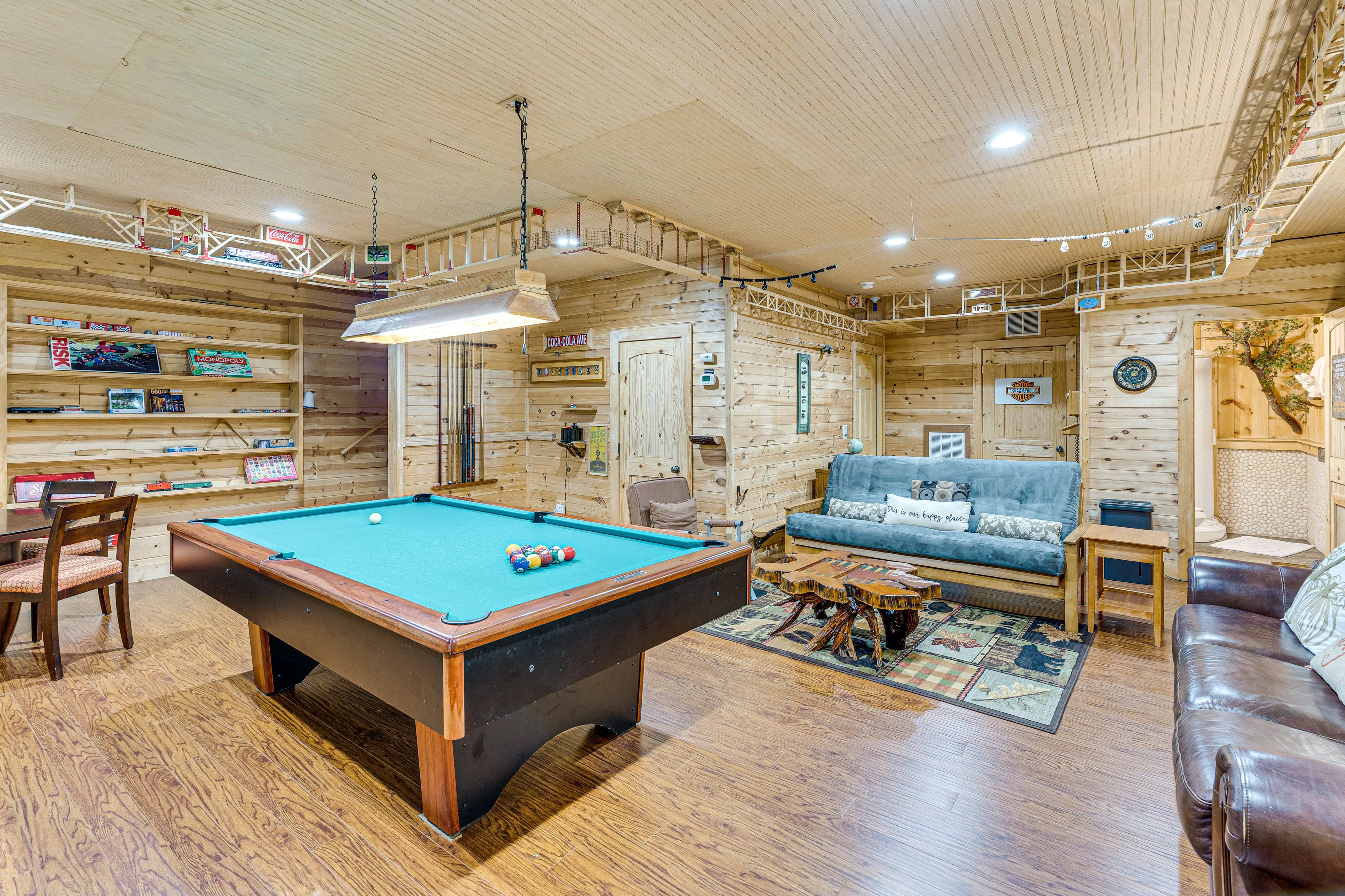 Game Room | Lower Level | Full Futon | Dining Table | Mini Fridge