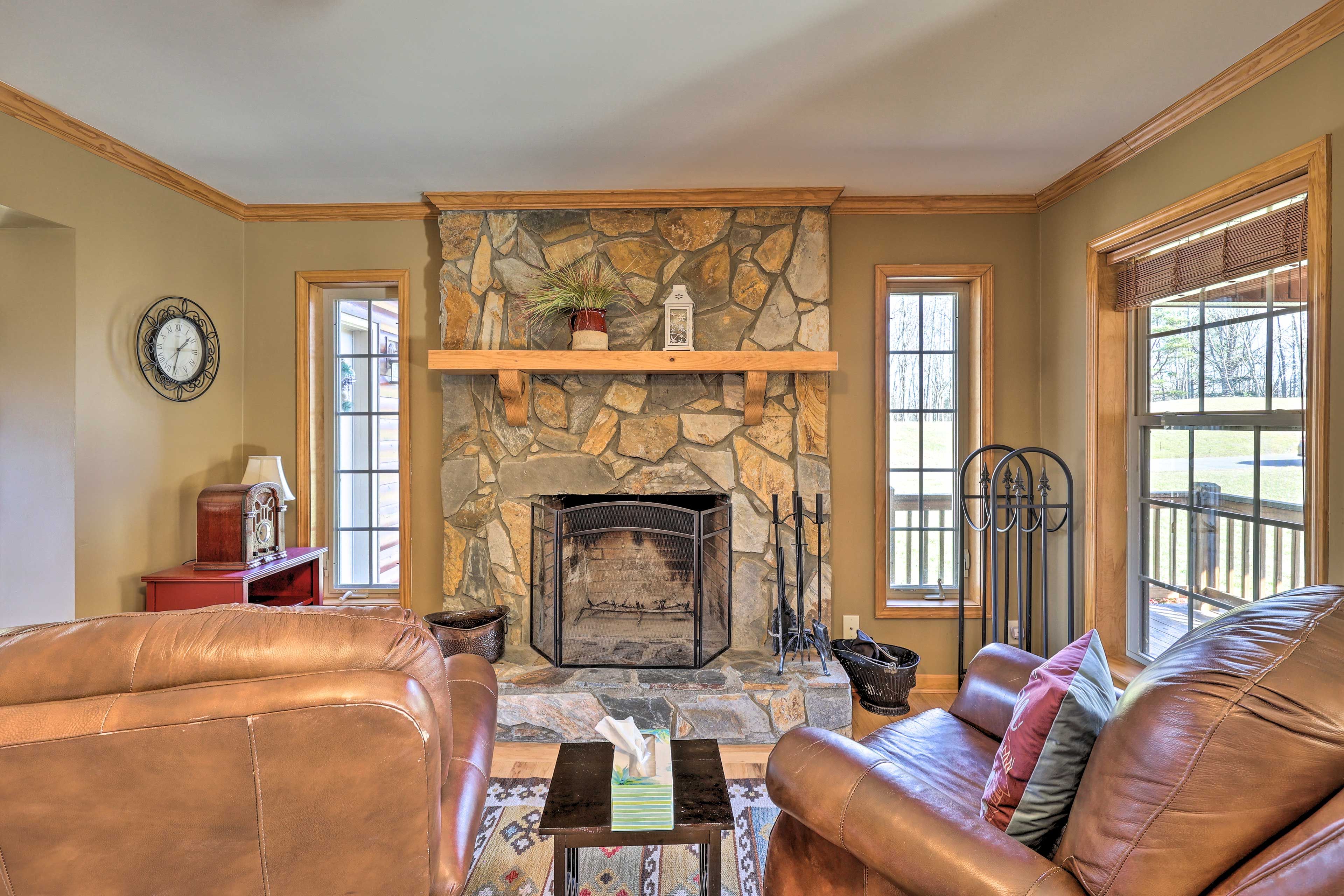 Living Room | Wood-Burning Fireplace