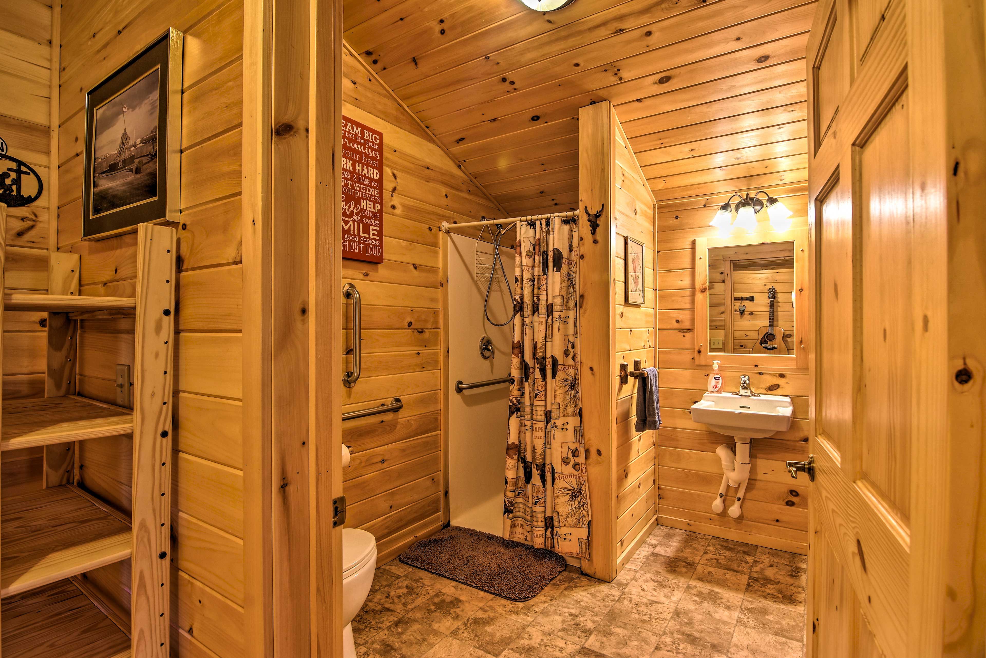 Bathroom | Roll-In Shower with Handrails