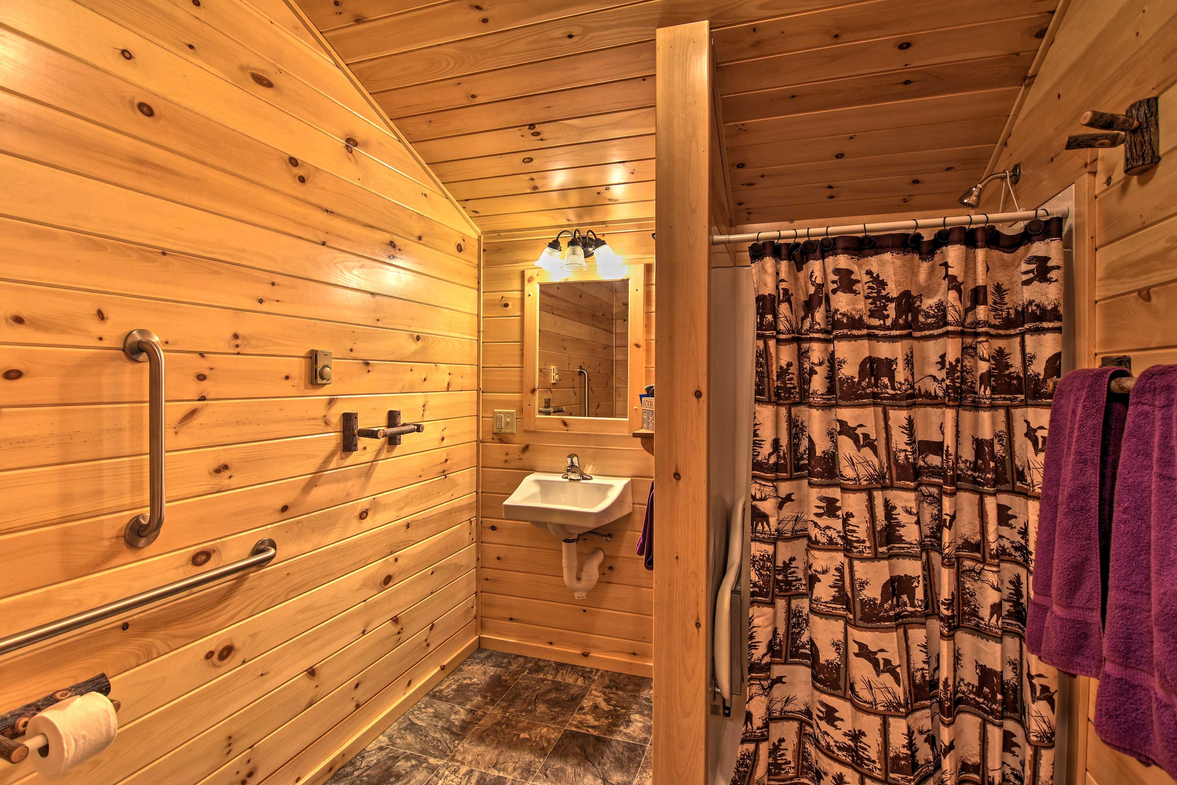 Bathroom | Roll-In Shower with Handrails