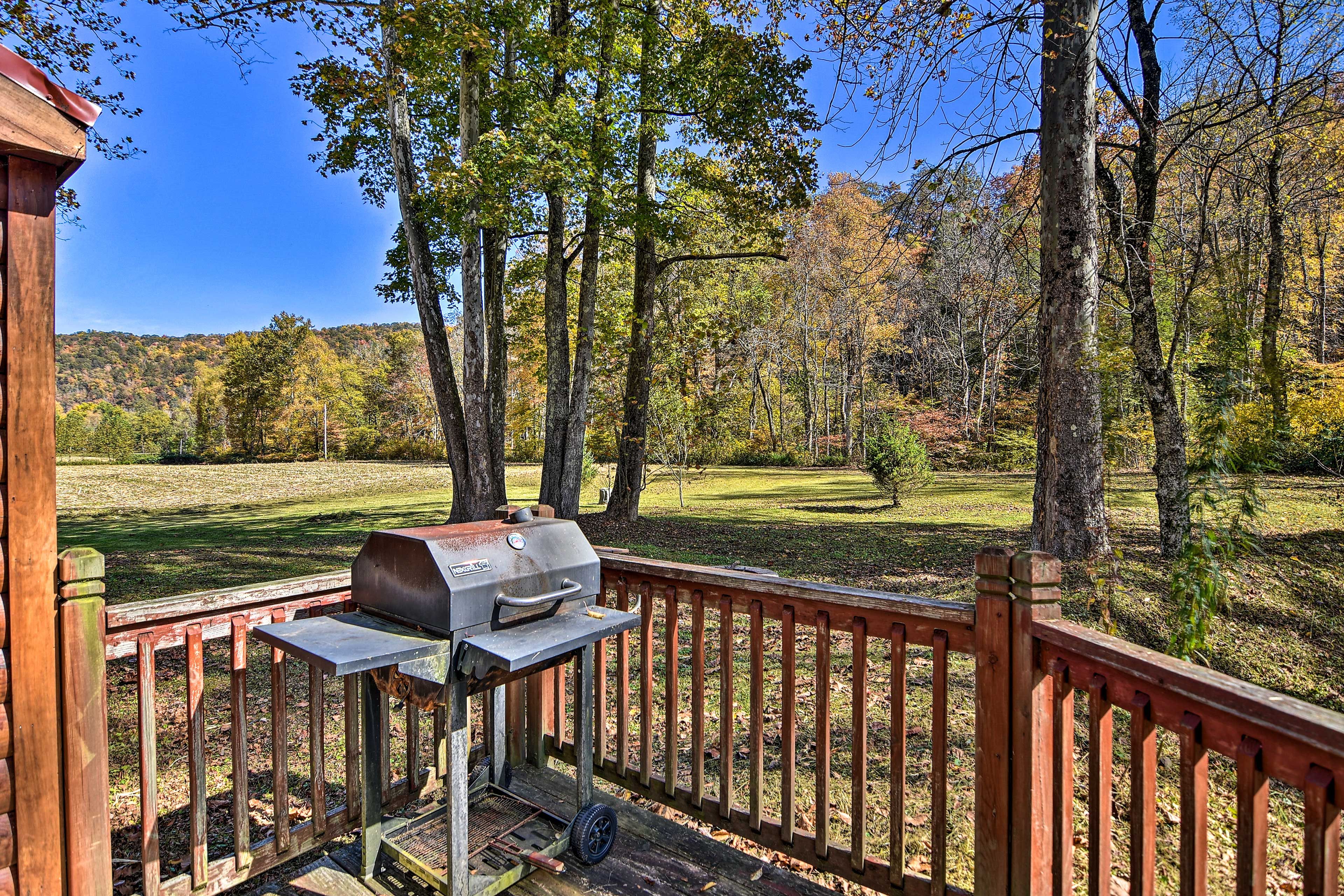 Back Deck | Charcoal Grill | Mountain Views