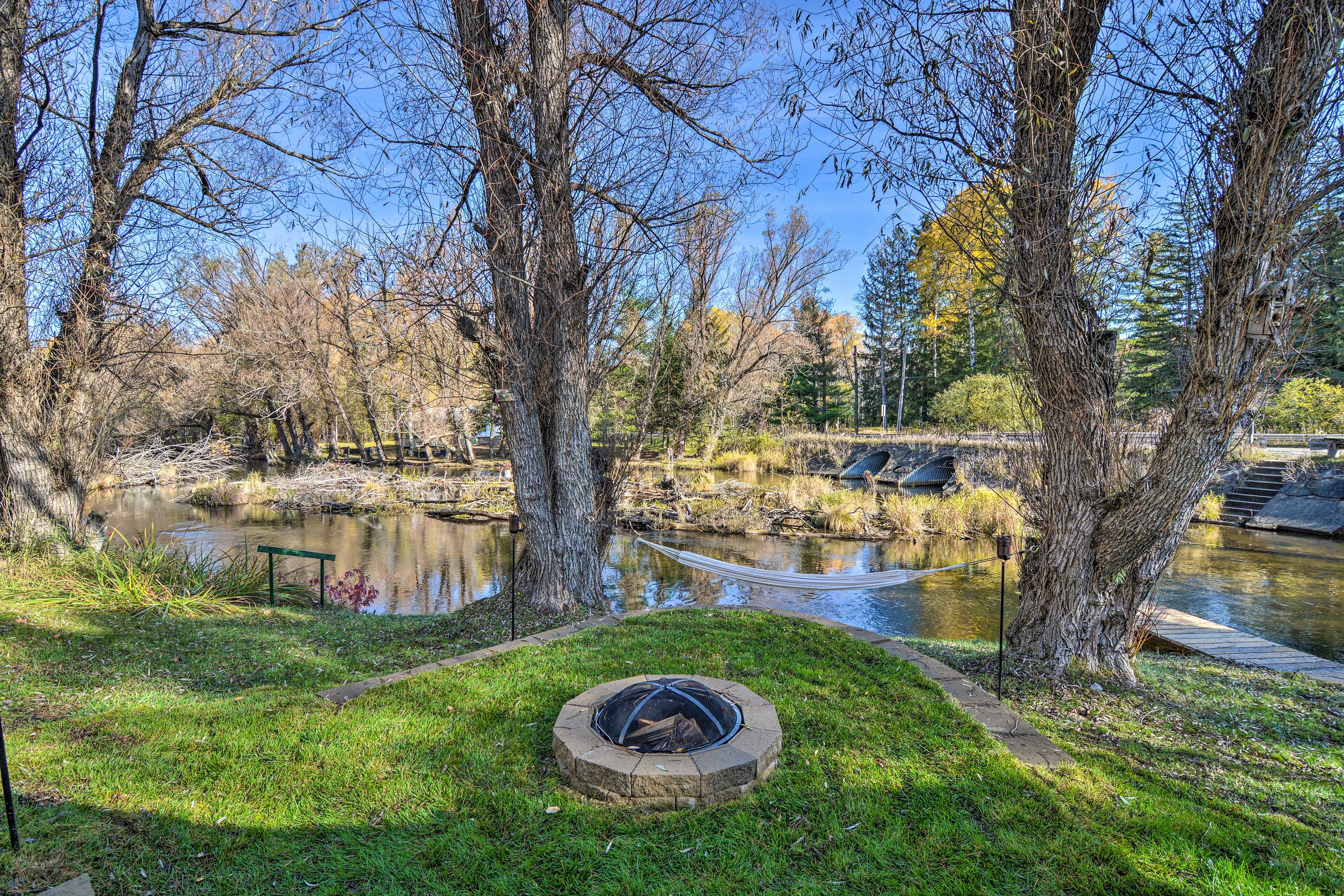 Outdoor Space | North Branch Au Sable River | Private Dock