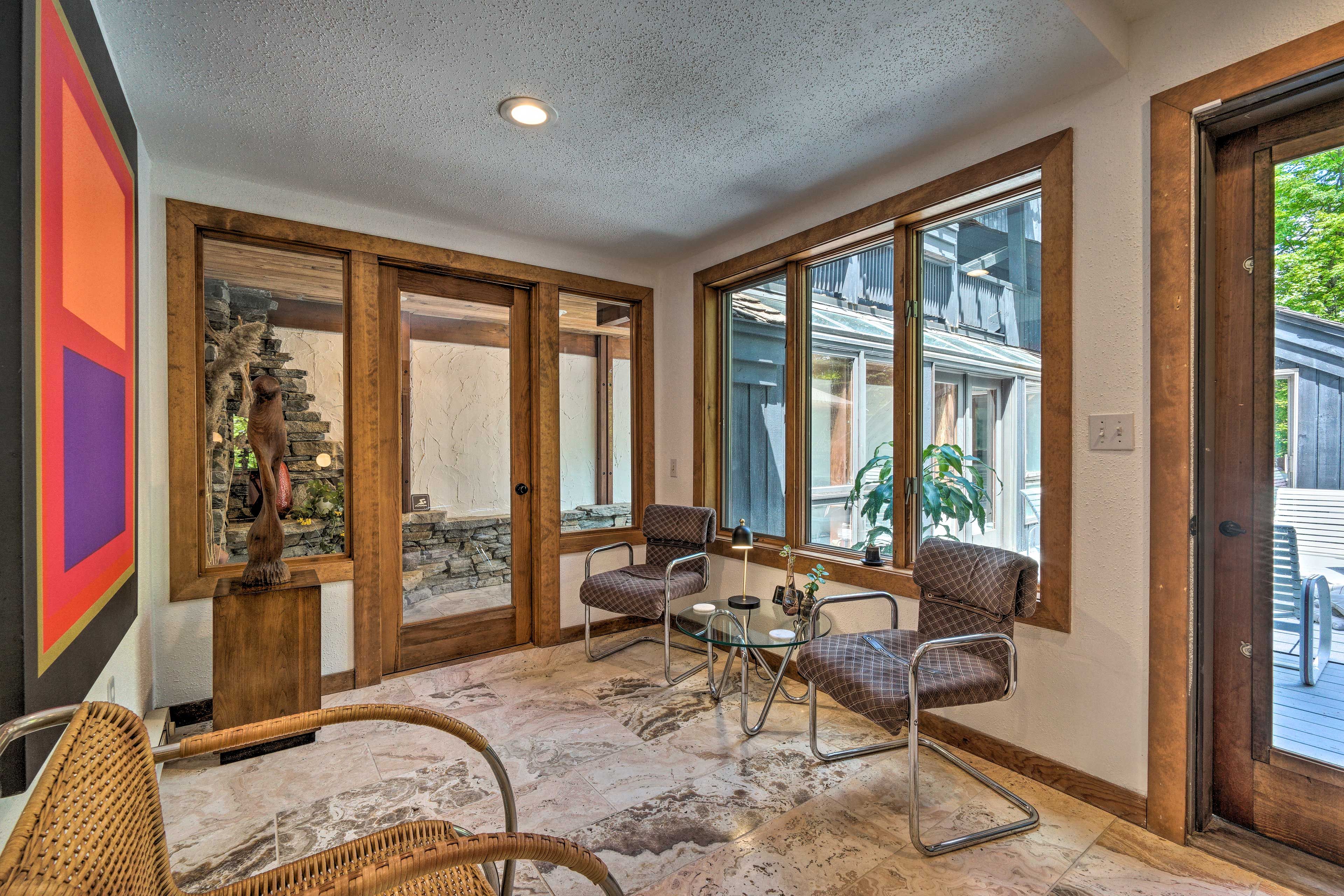 Sitting Room | Rooftop Deck Entrance | Pool Room Hallway