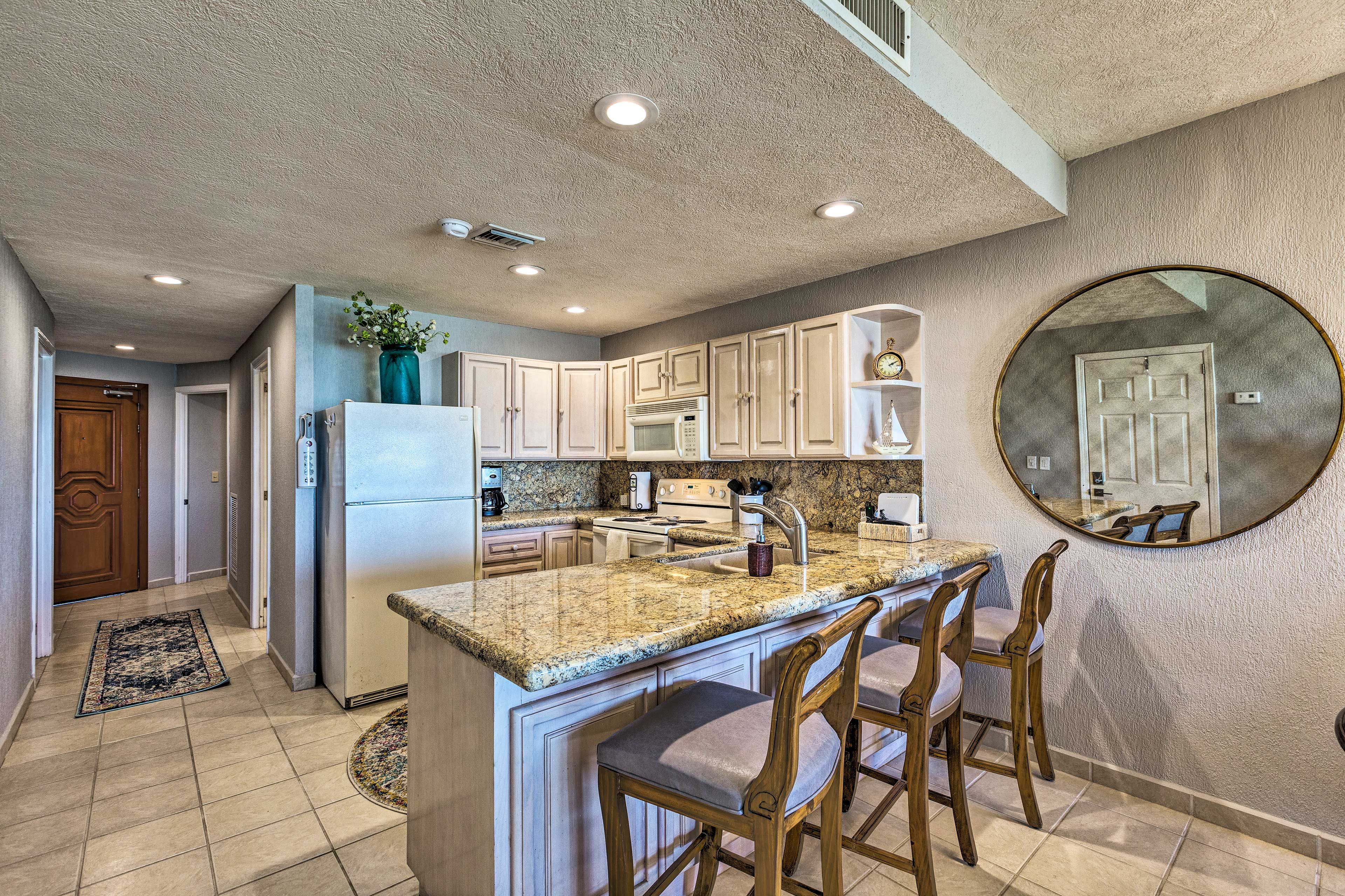 Fully Equipped Kitchen | Cooking Basics & Spices | Drip Coffeemaker