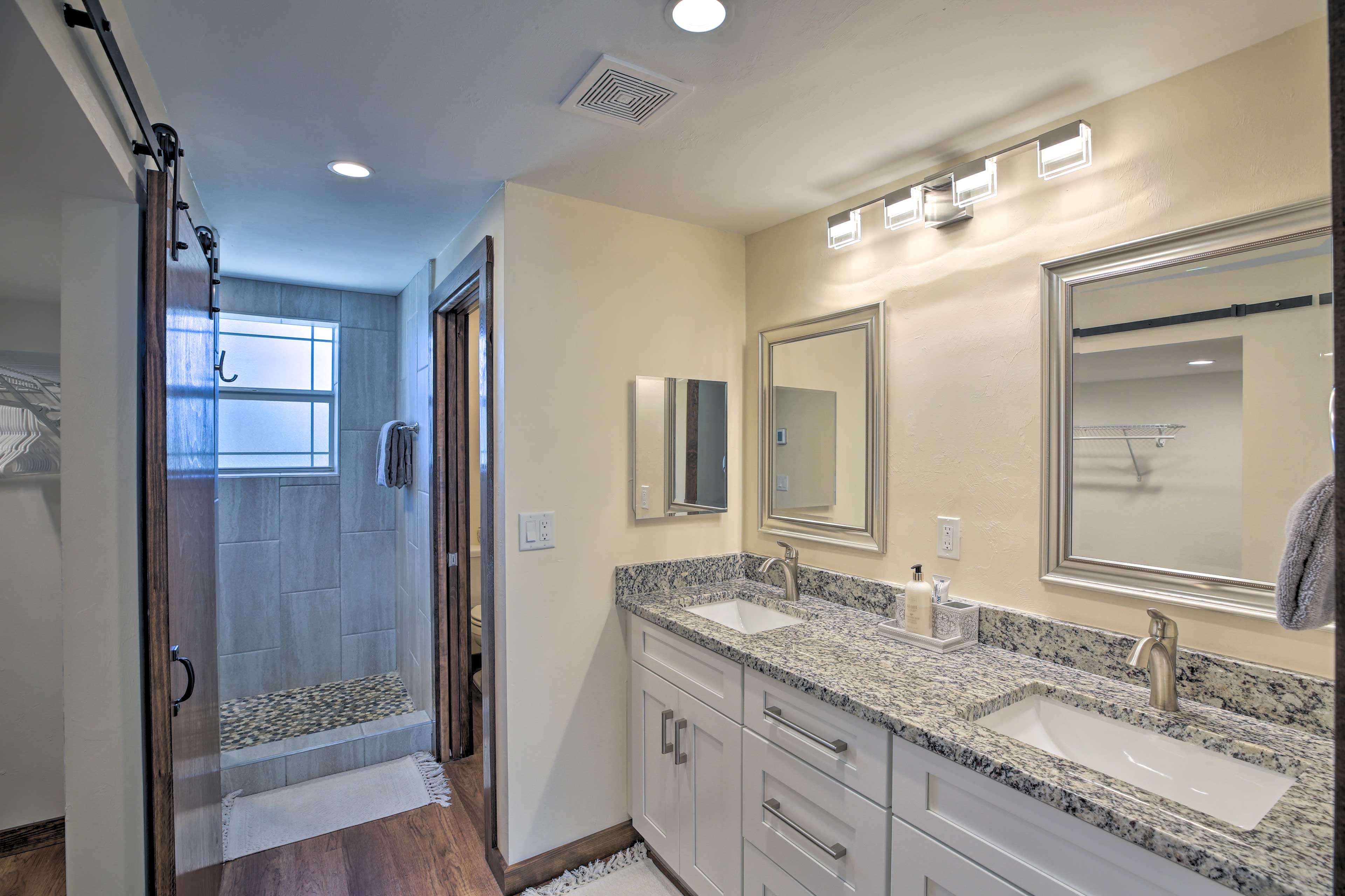 Bathroom | Walk-In Shower | Complimentary Toiletries