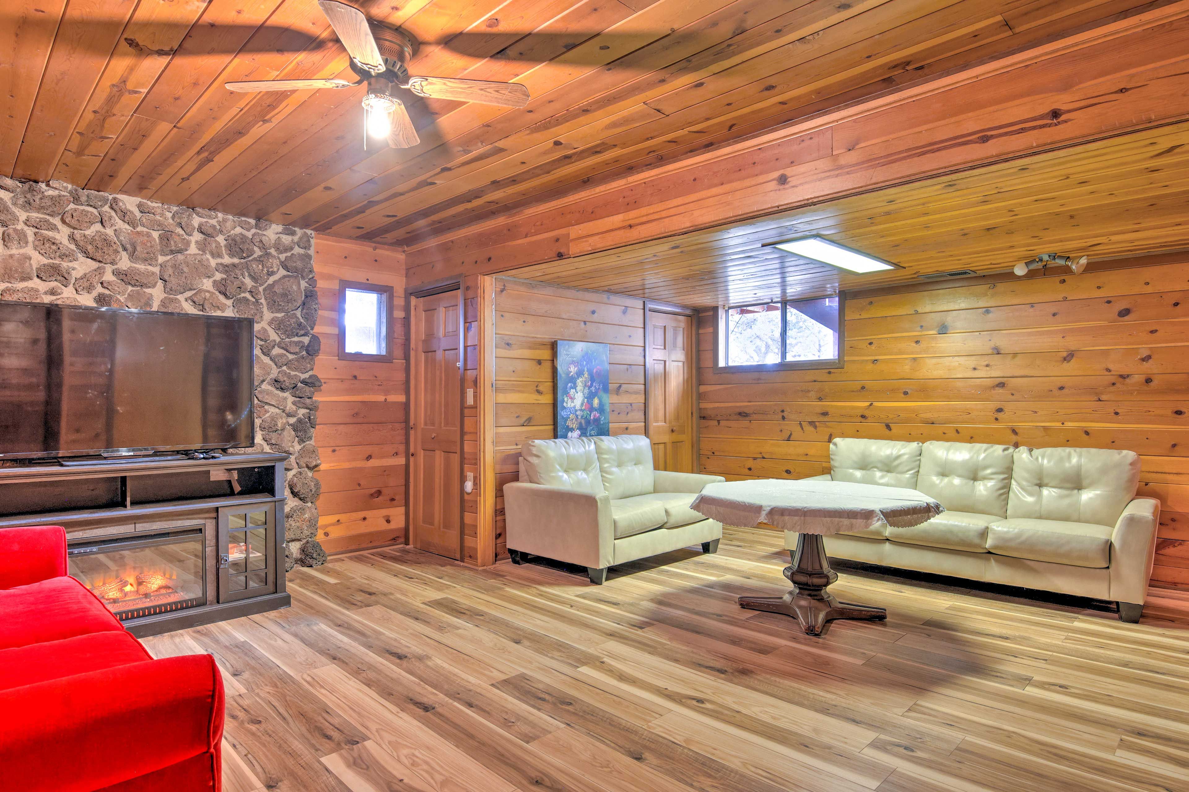 Family Room | Electric Fireplace | Smart TV w/ Cable
