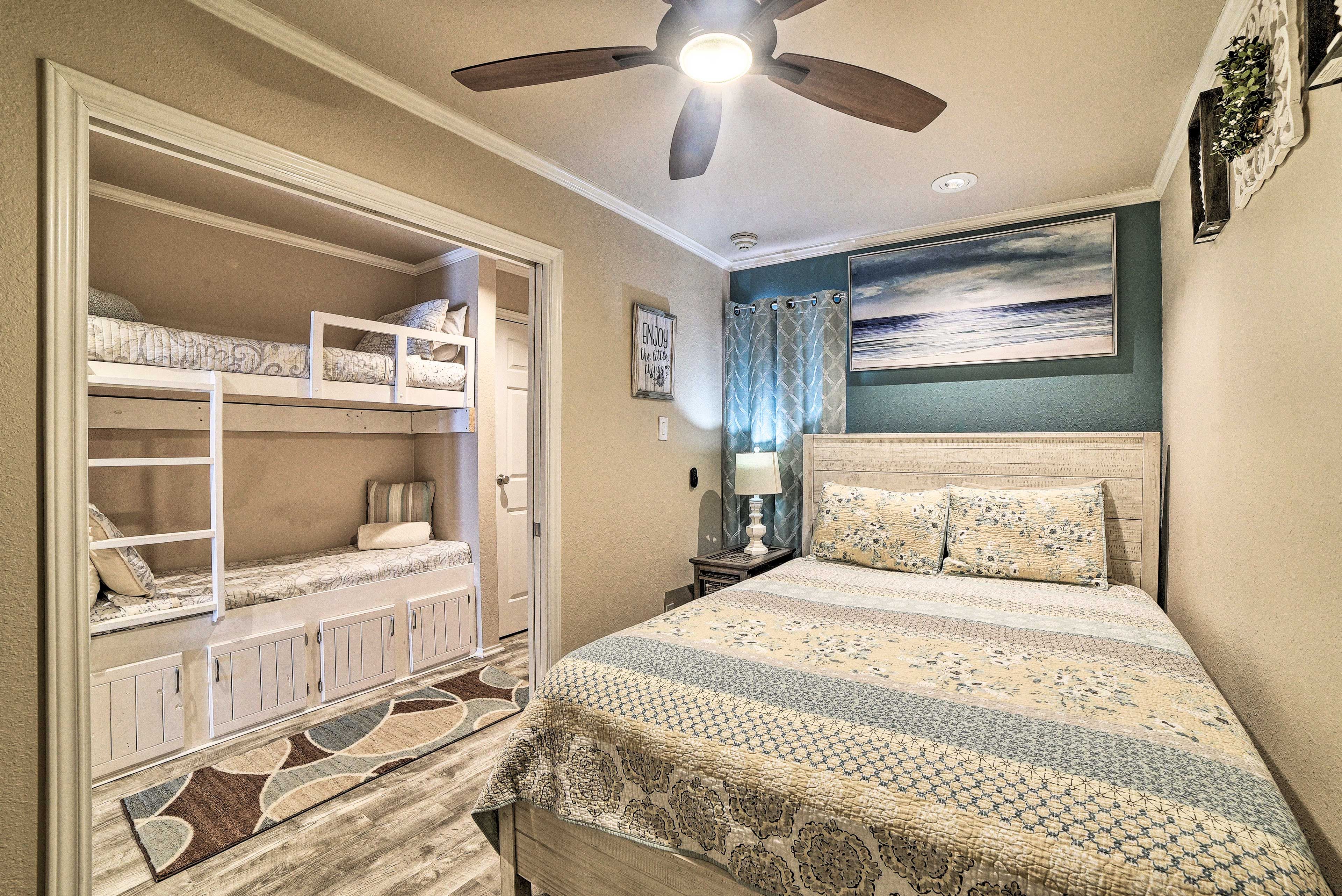 Bedroom | Queen Bed | View: Looking into Hallway