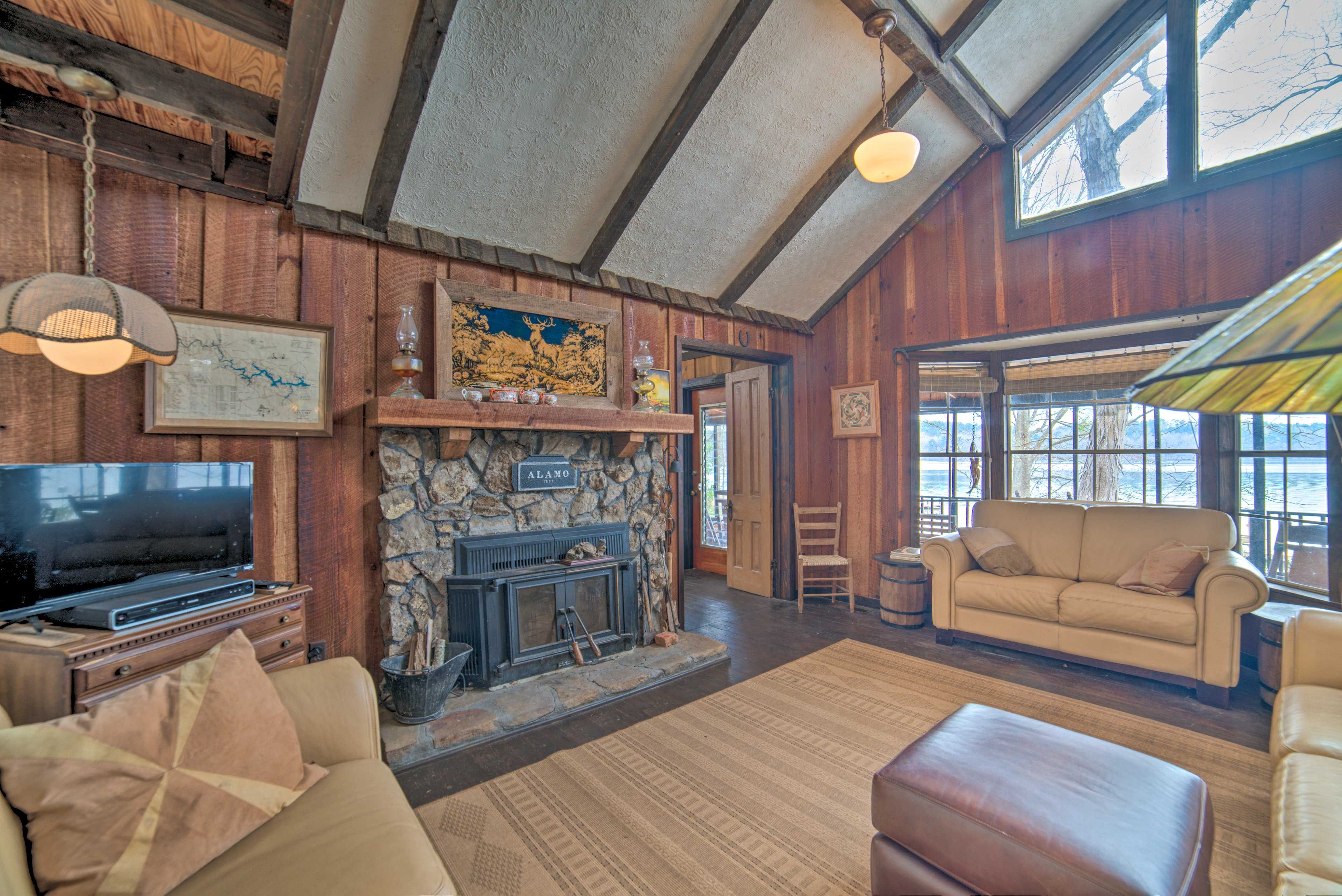 Living Room | Wood-Burning Fireplace