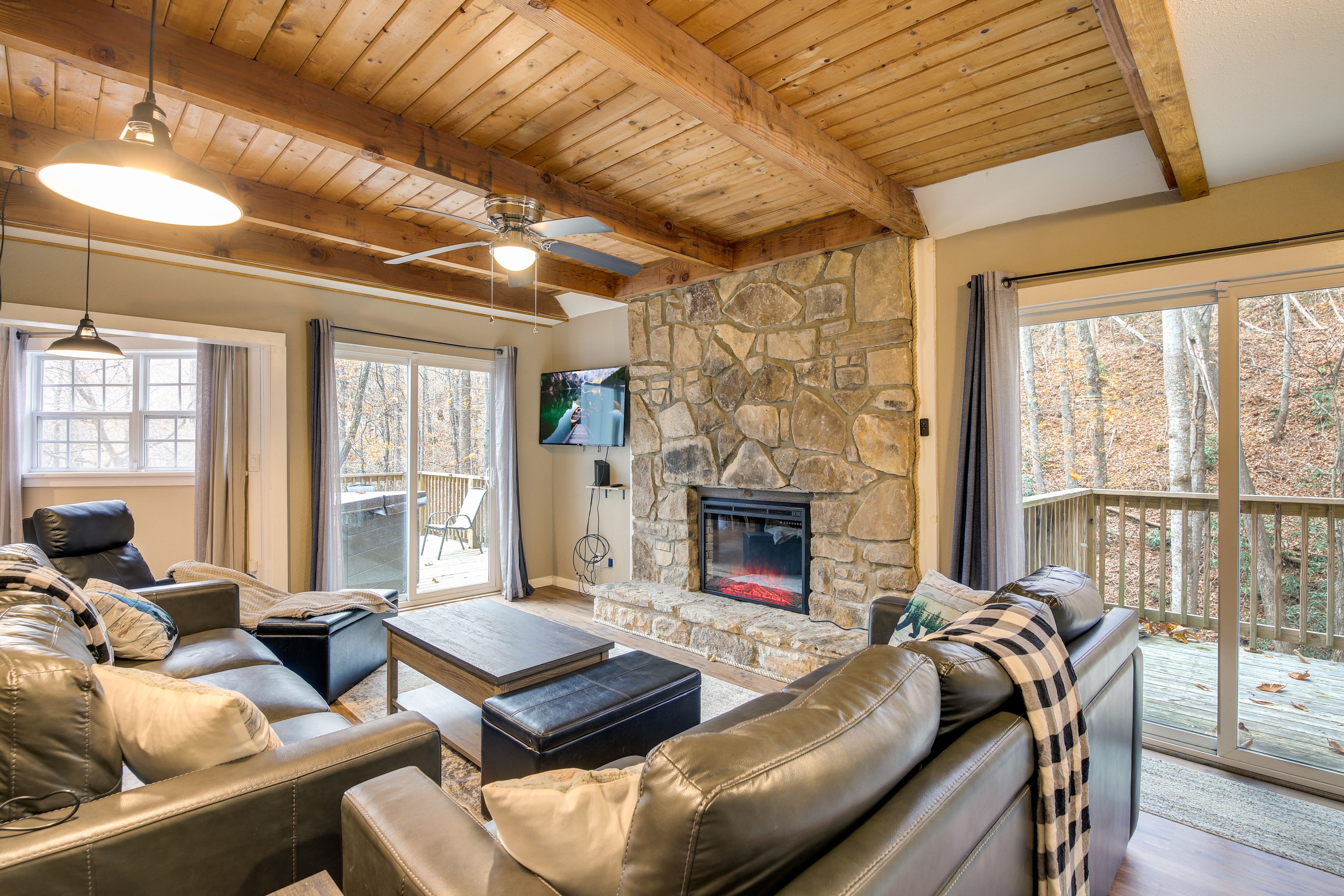 Living Room | Smart TV | Central A/C & Heating | Electric Fireplace | 1st Floor