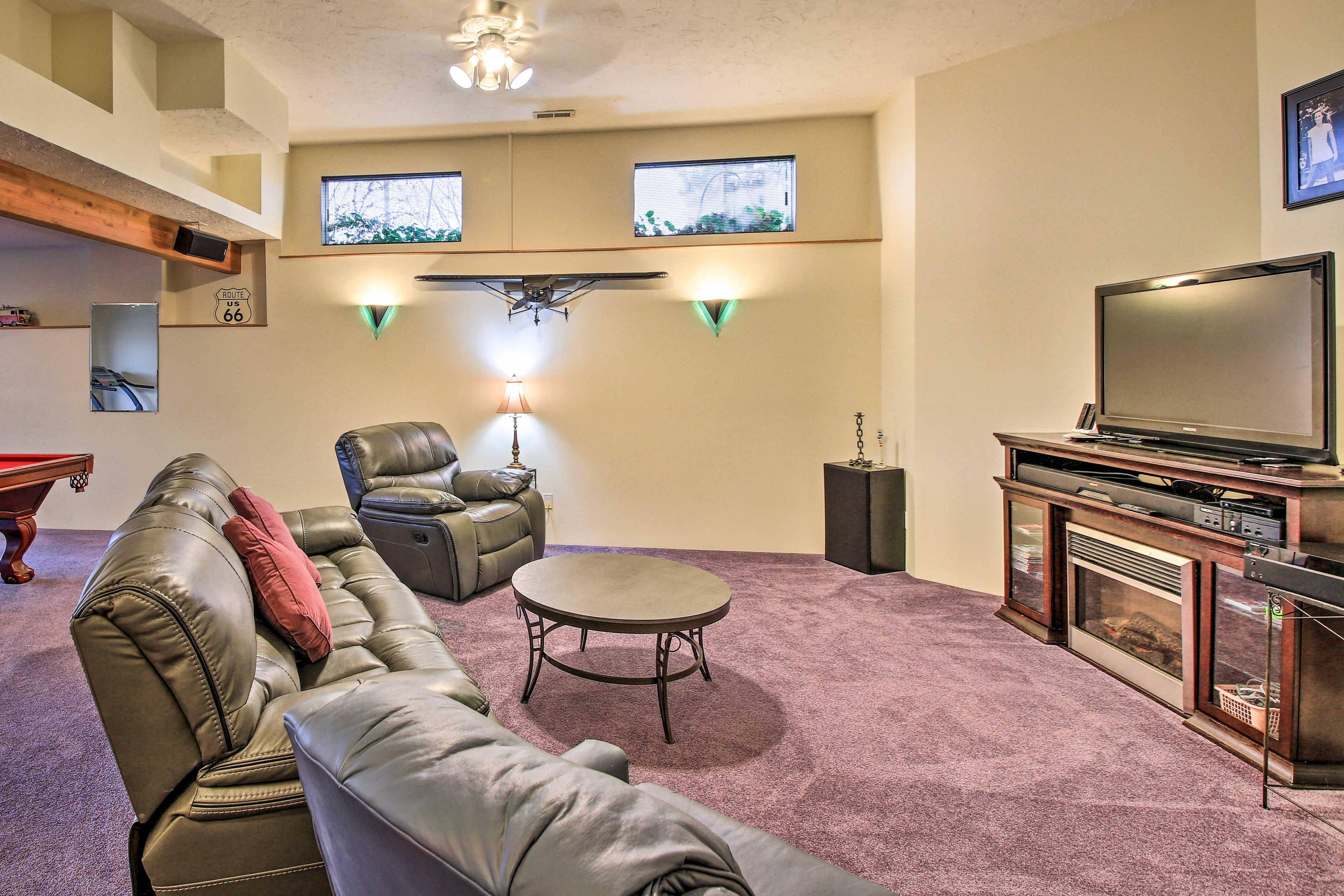 Downstairs Game Room | Electric Fireplace