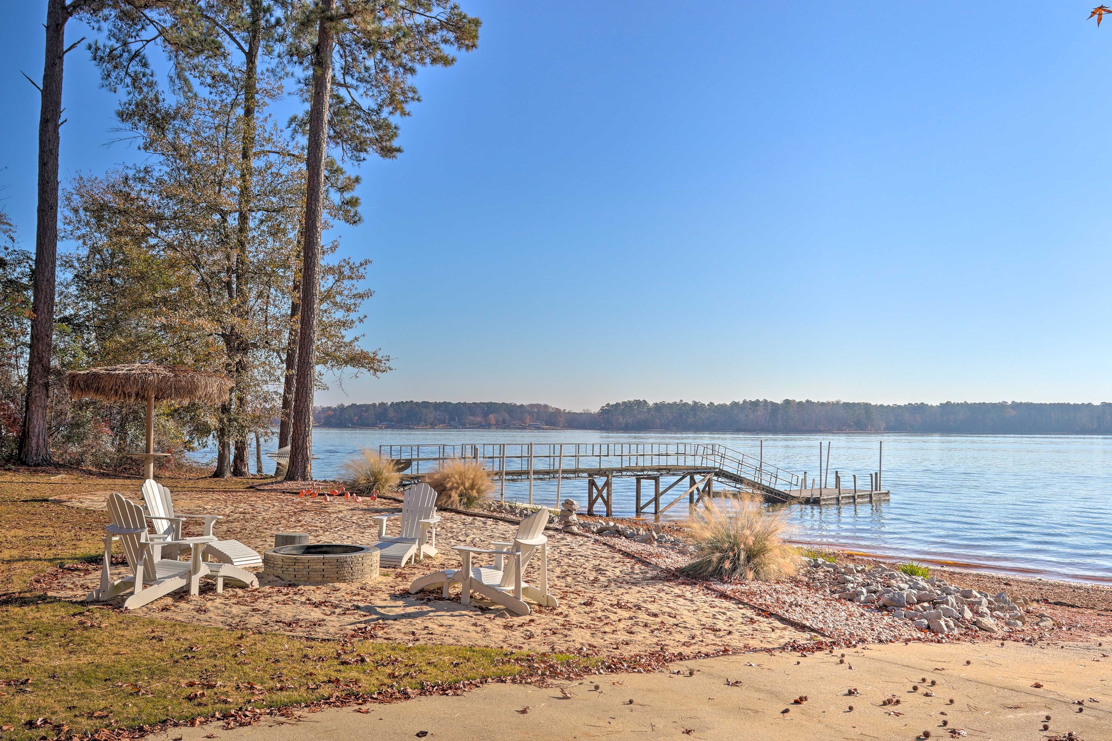 Seasonal Beach | Private Dock | Granite Fire Pit | Hammock
