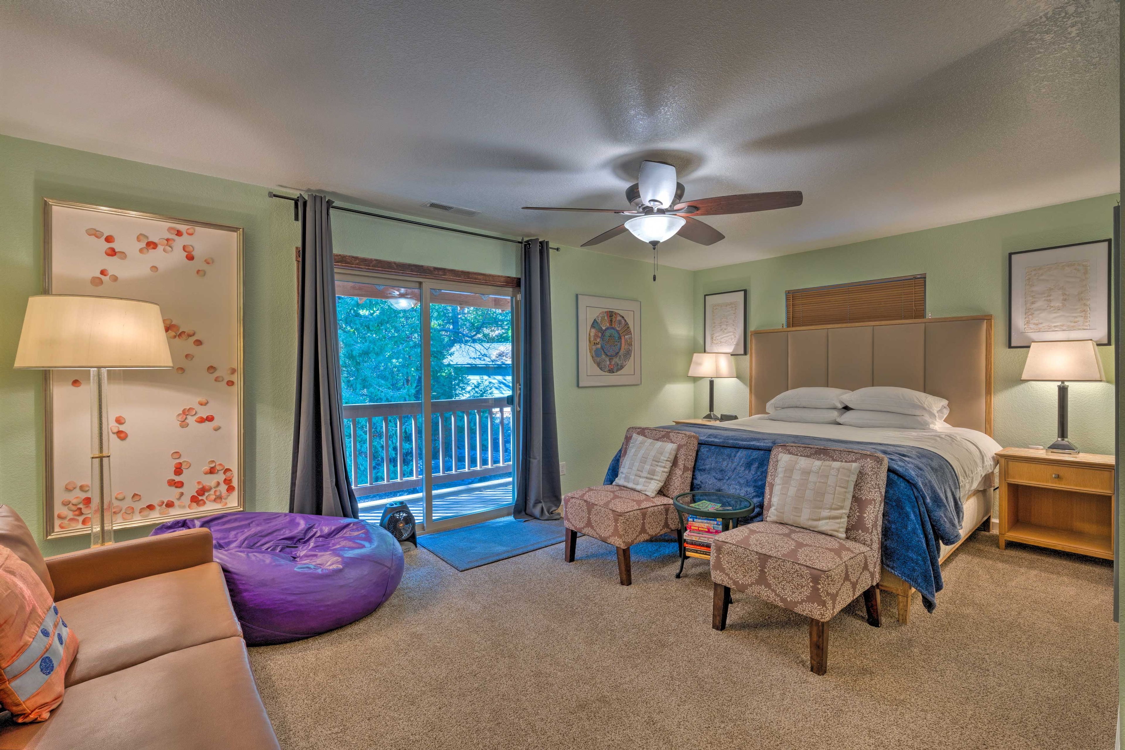 Bedroom 1 | 2nd Floor | King Bed | Smart TV w/ Roku | Balcony Access