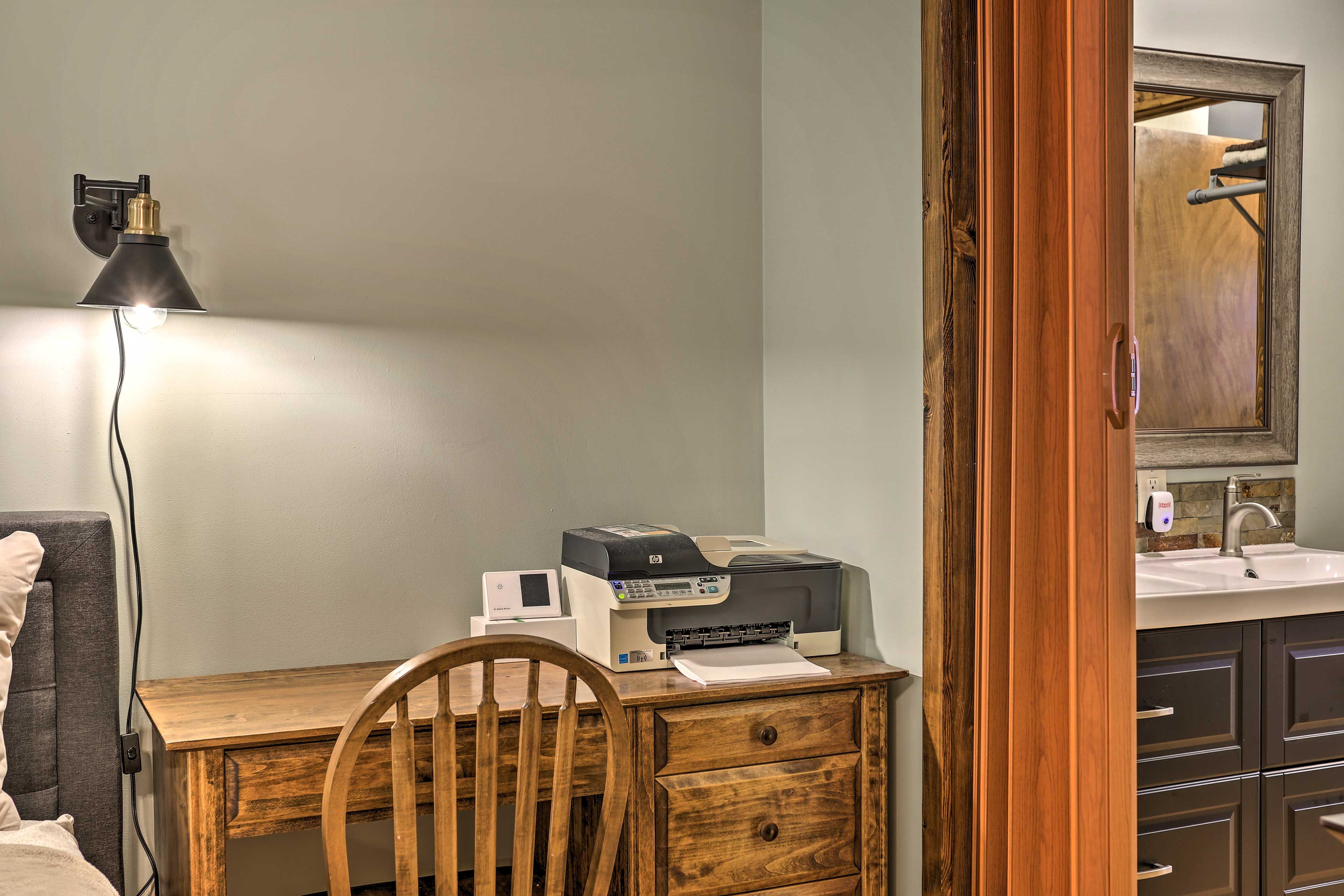 Bedroom 1 | Office Space | Work-From-Home Friendly | Printer