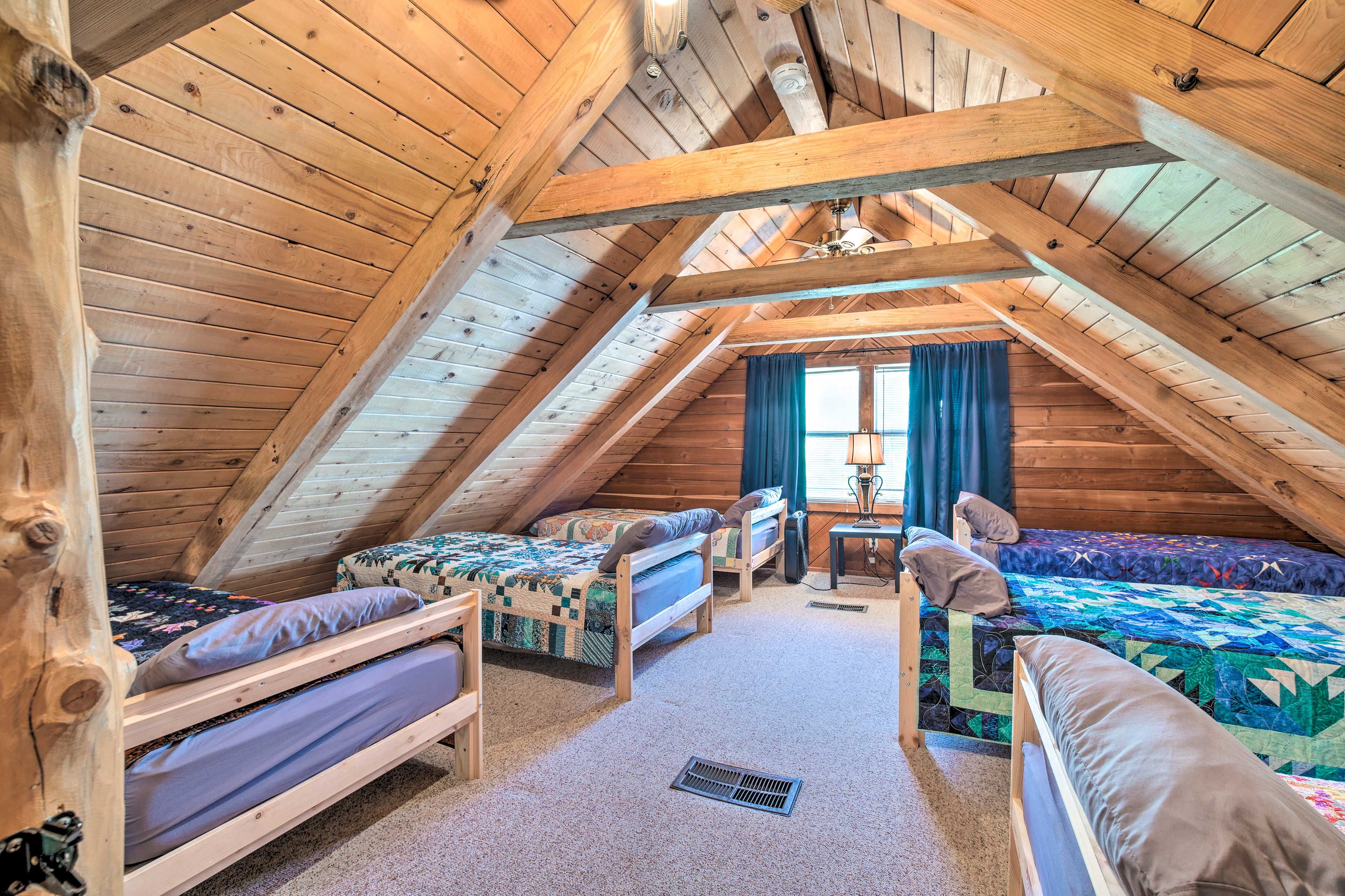 Bedroom 2 | Loft | Stairs Required | 6 Twin Beds